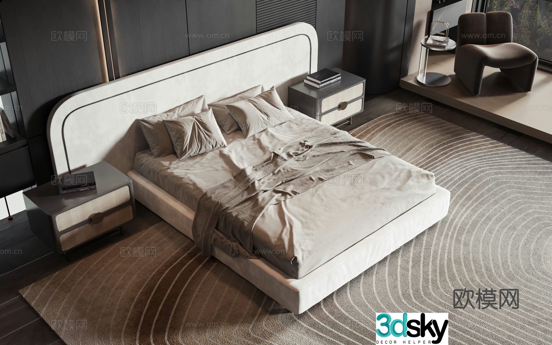 Modern style product bed 3d model