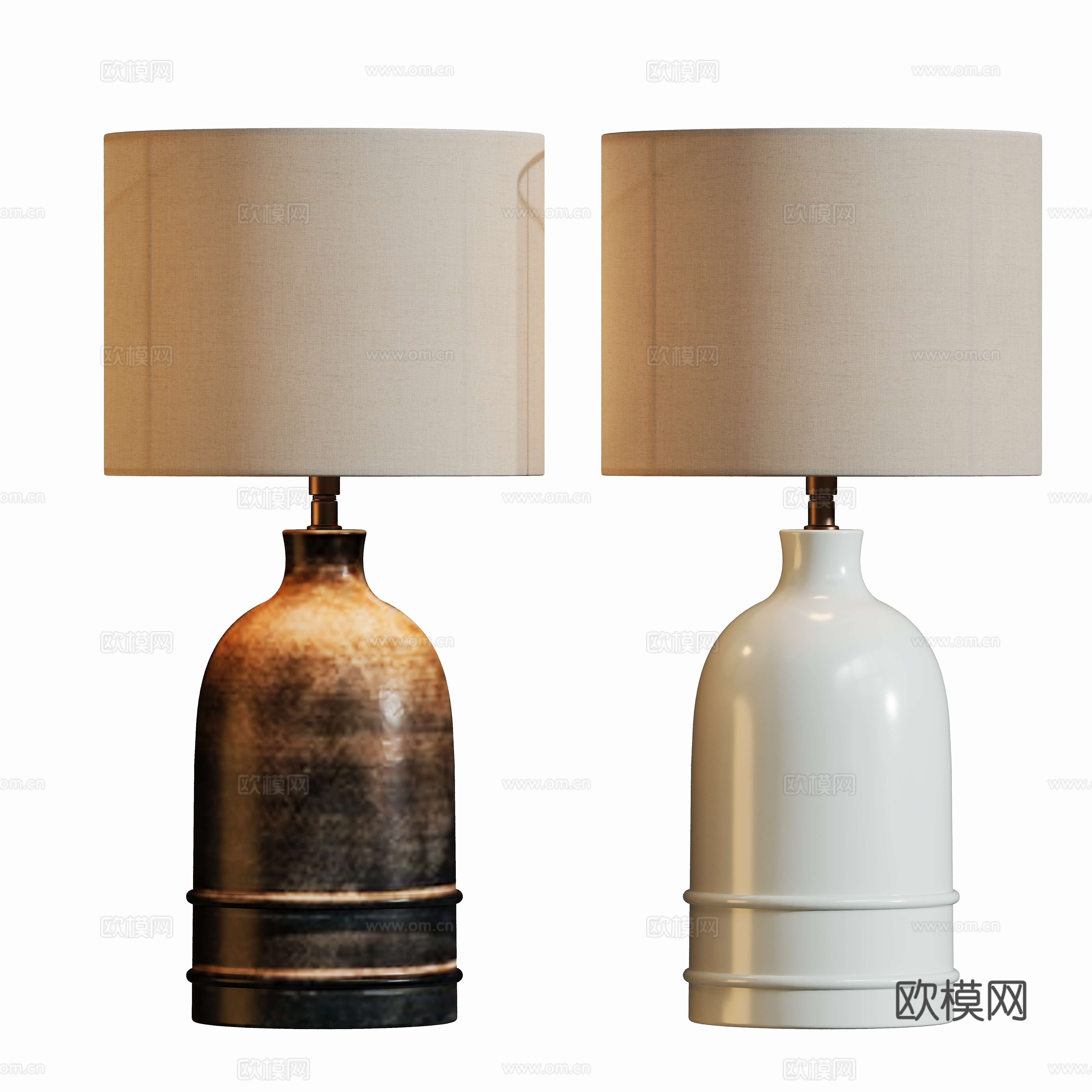 Modern medieval ceramic desk lamp 3d model