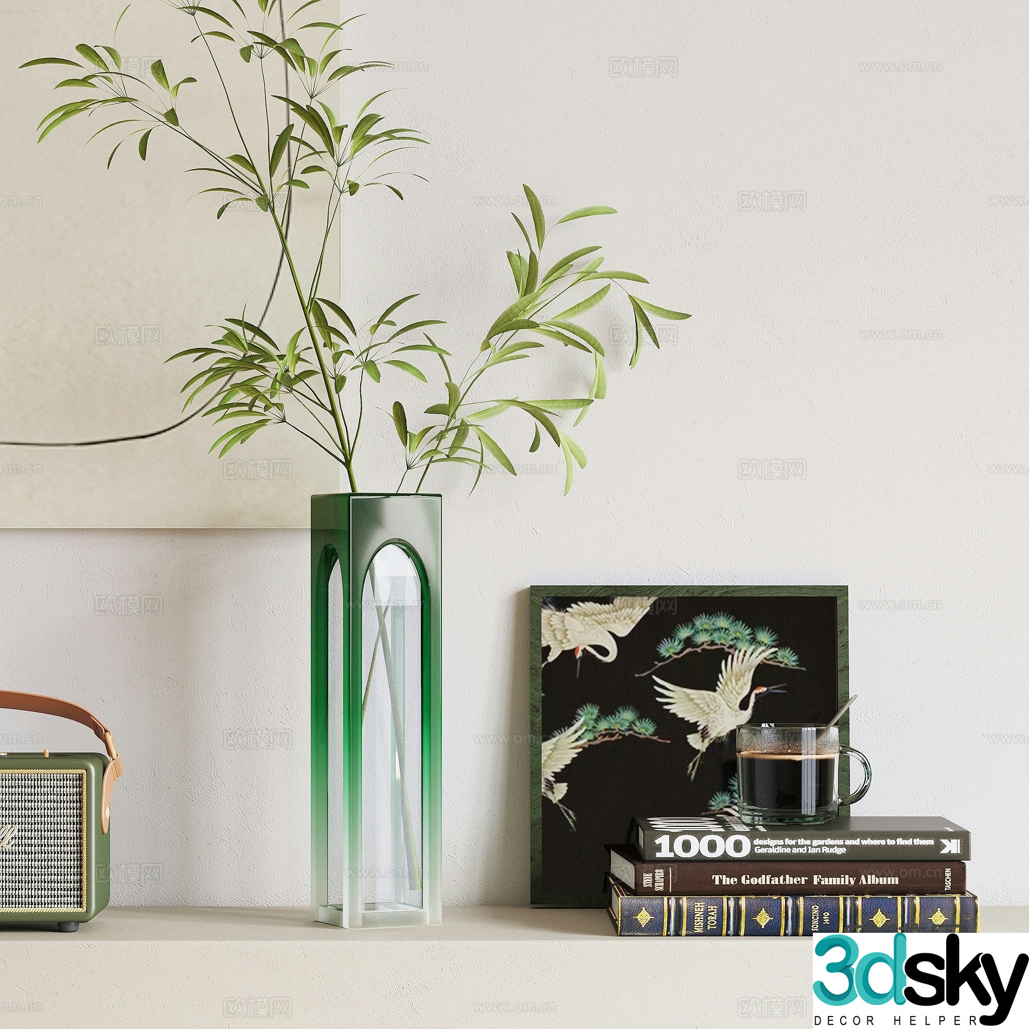 Chinese green plant ornaments 3D model