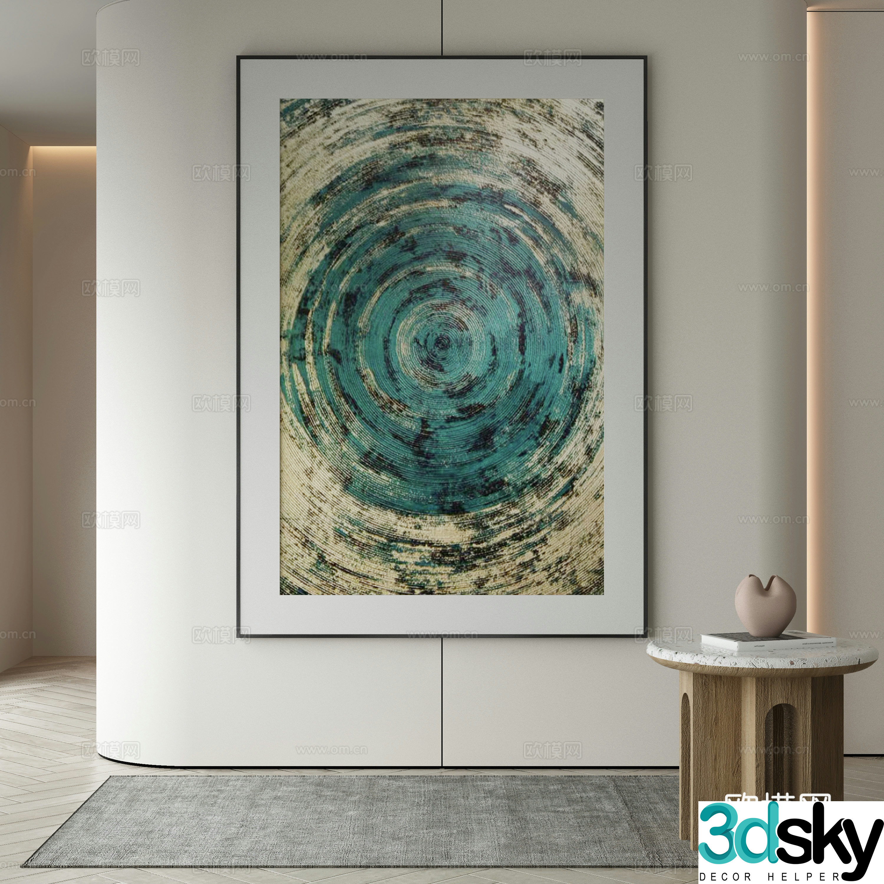 Modern Wasabi Hanging Painting Oil Painting 3D Model
