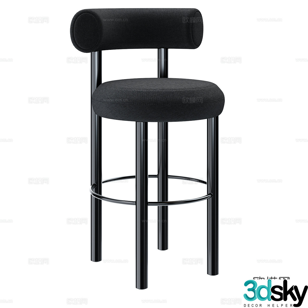 Tom Dixon Modern Bar Chair Fabric Bar Chair Simple Bar Chair Retro Bar Chair 3D Model
