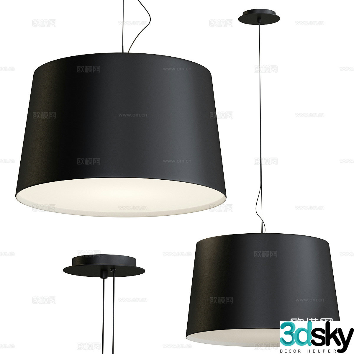 Modern Italian minimalist decorative chandelier 3d model
