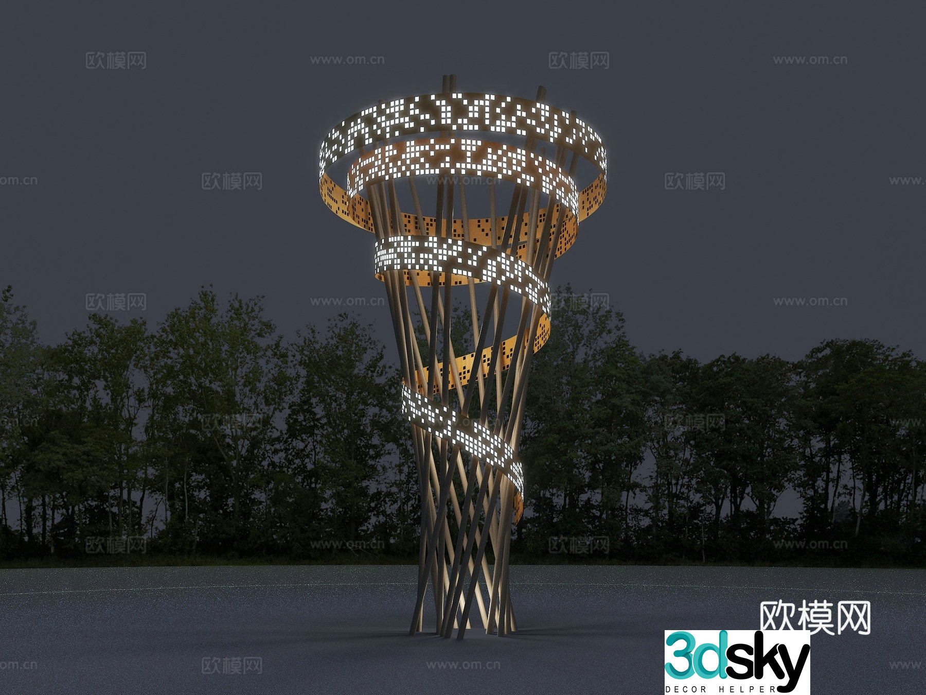 Landscape sculpture Square sculpture Sculpture installation Landscape sketch Spiral sculpture Special-shaped stainless steel 3D model