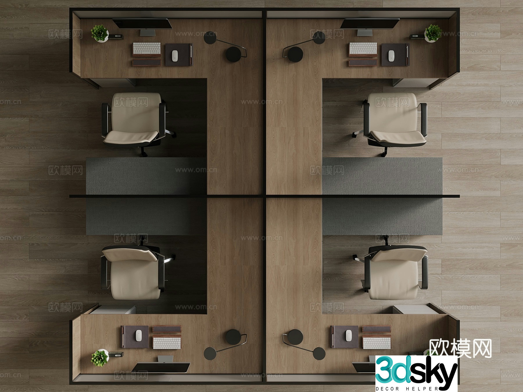 Middle Italian office desk chair office booth office booth office space office desk 3d model
