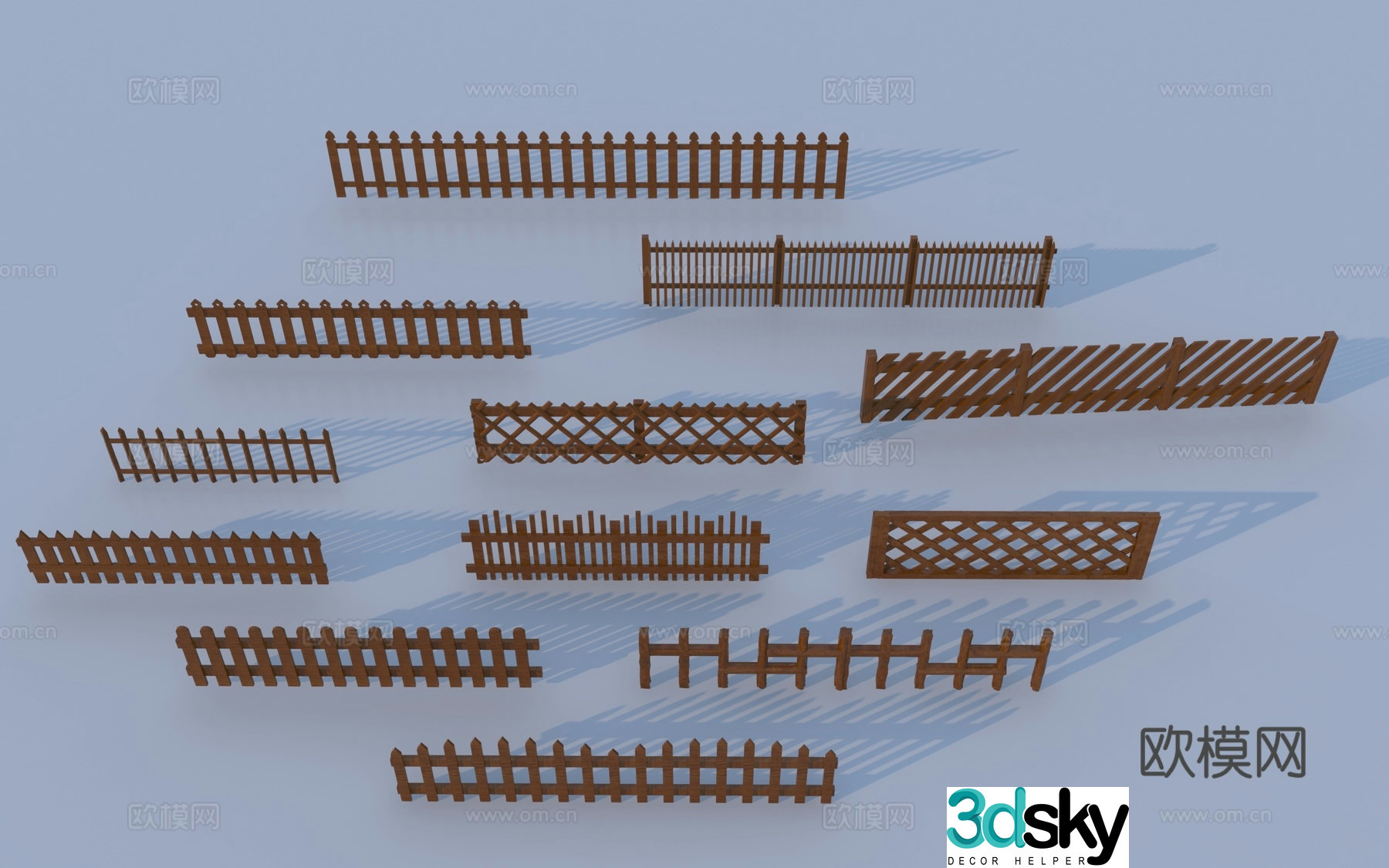 Modern fence fence 3d model