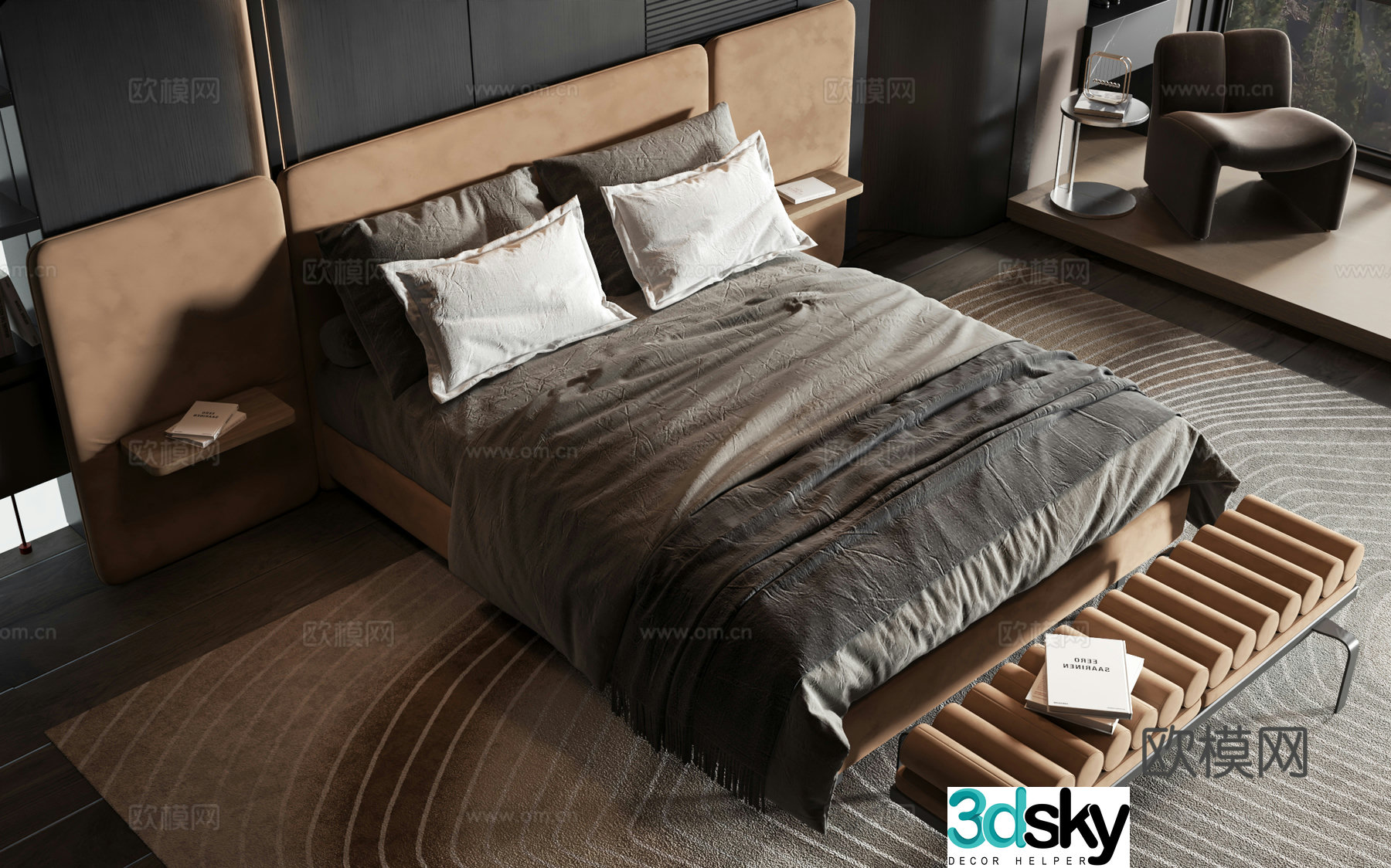 Modern style product bed 3d model