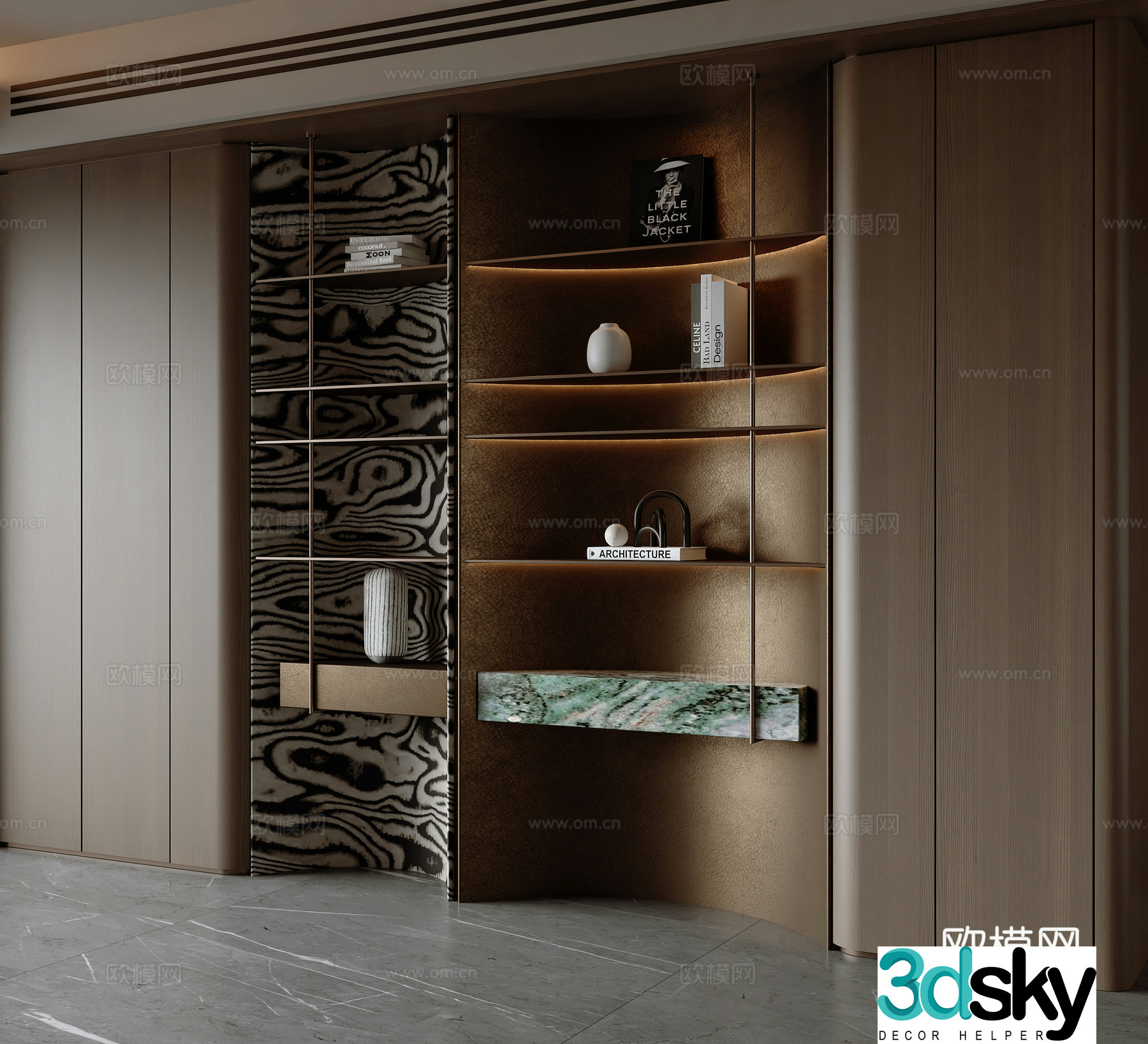 Modern Italian bookcase 3d model