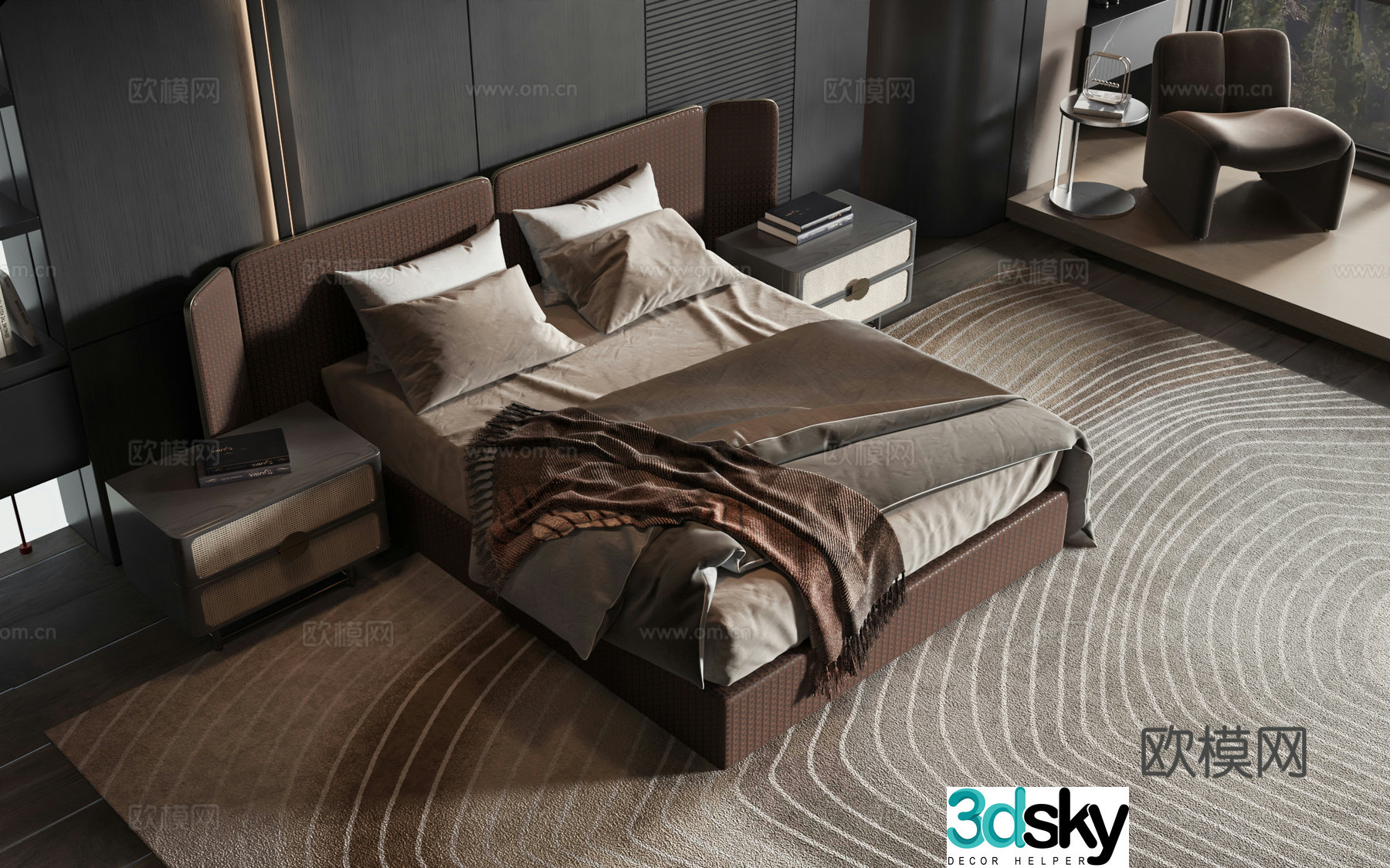 Modern style product bed 3d model