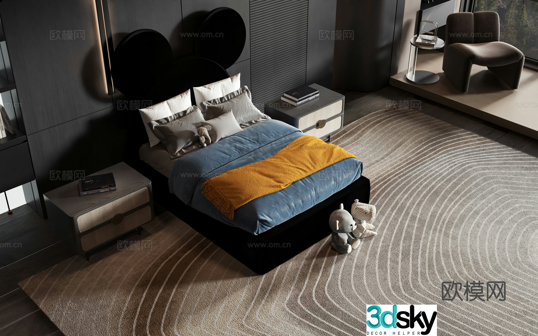 Modern style product bed 3d model