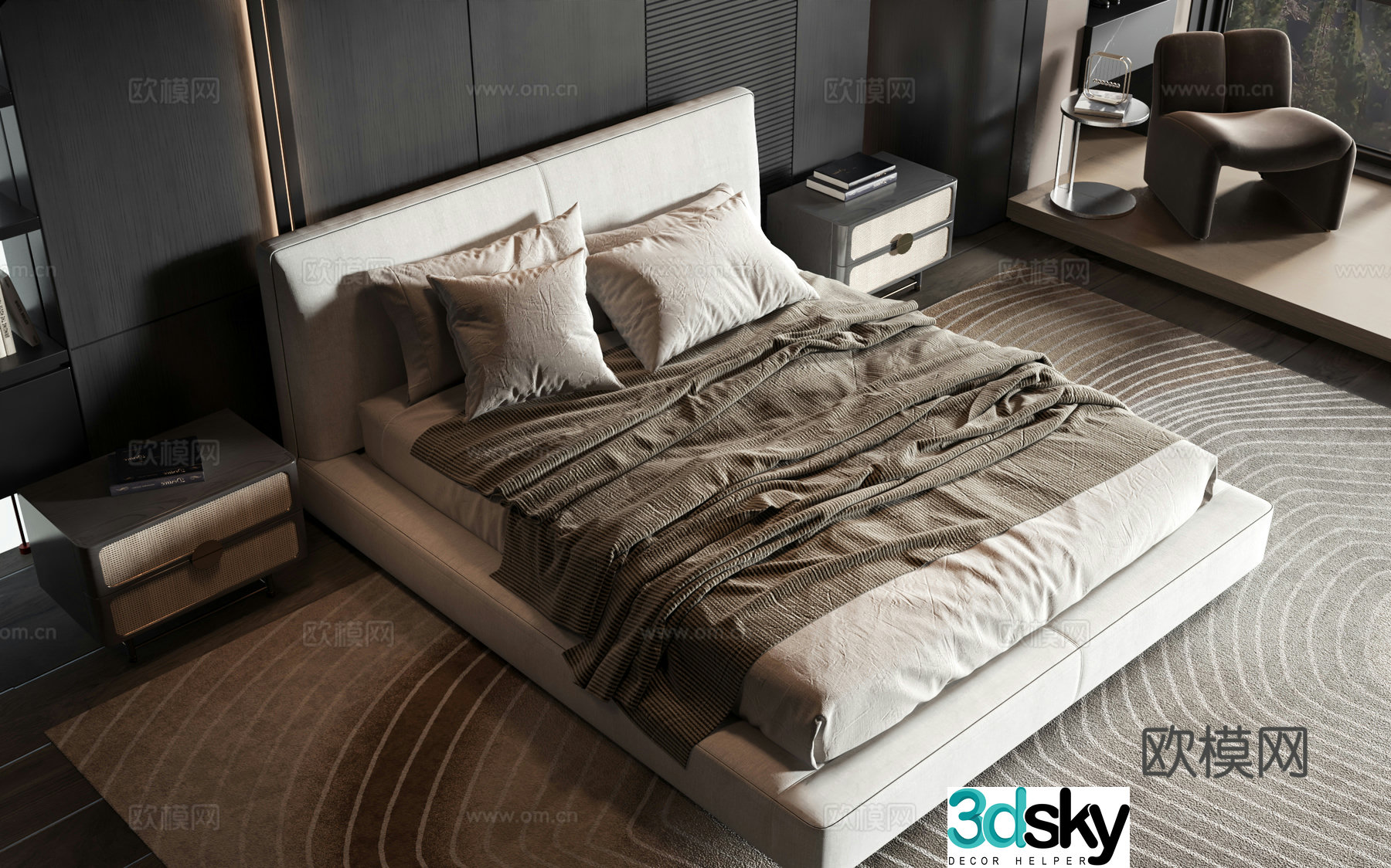 Modern style product bed 3d model