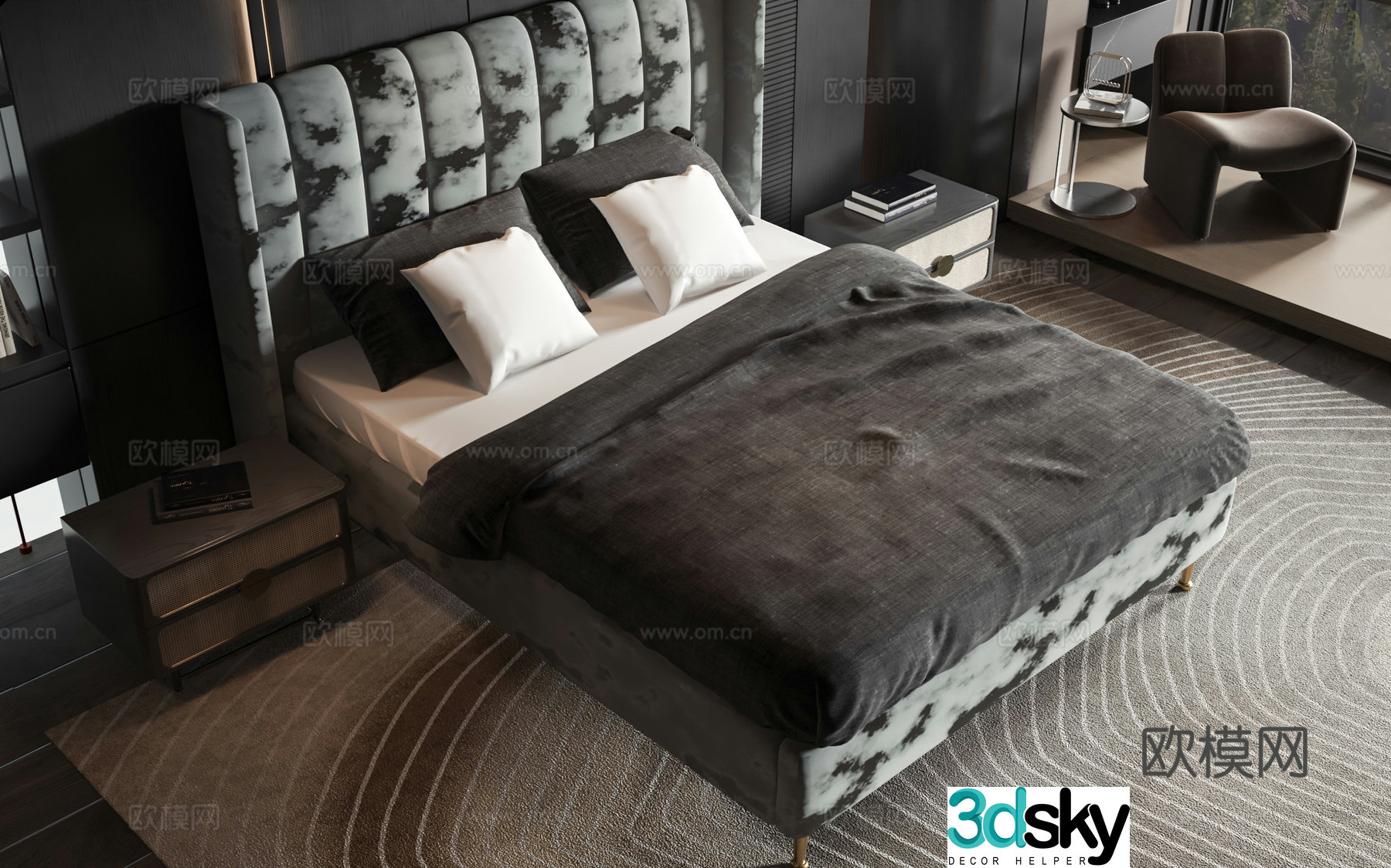 Modern style product bed 3d model