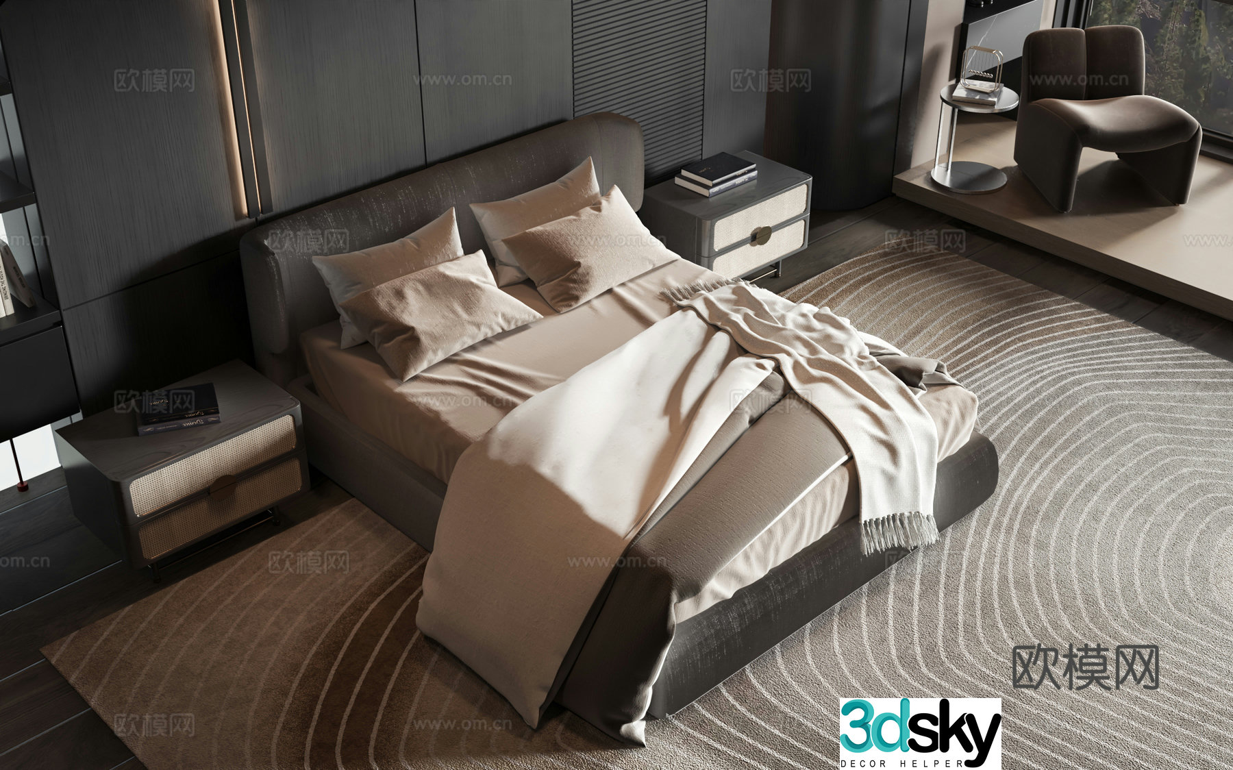 Modern style product bed 3d model