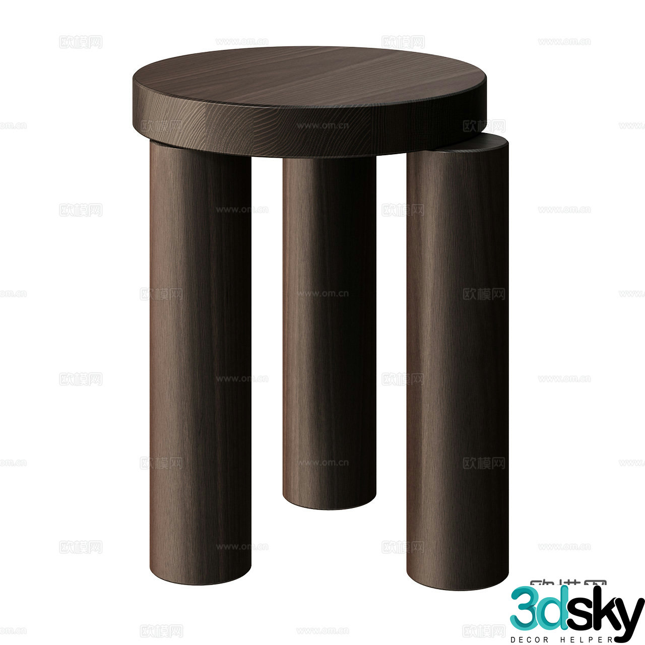 Resident Nordic stool minimalist stool log stool wooden stool round stool 3d model