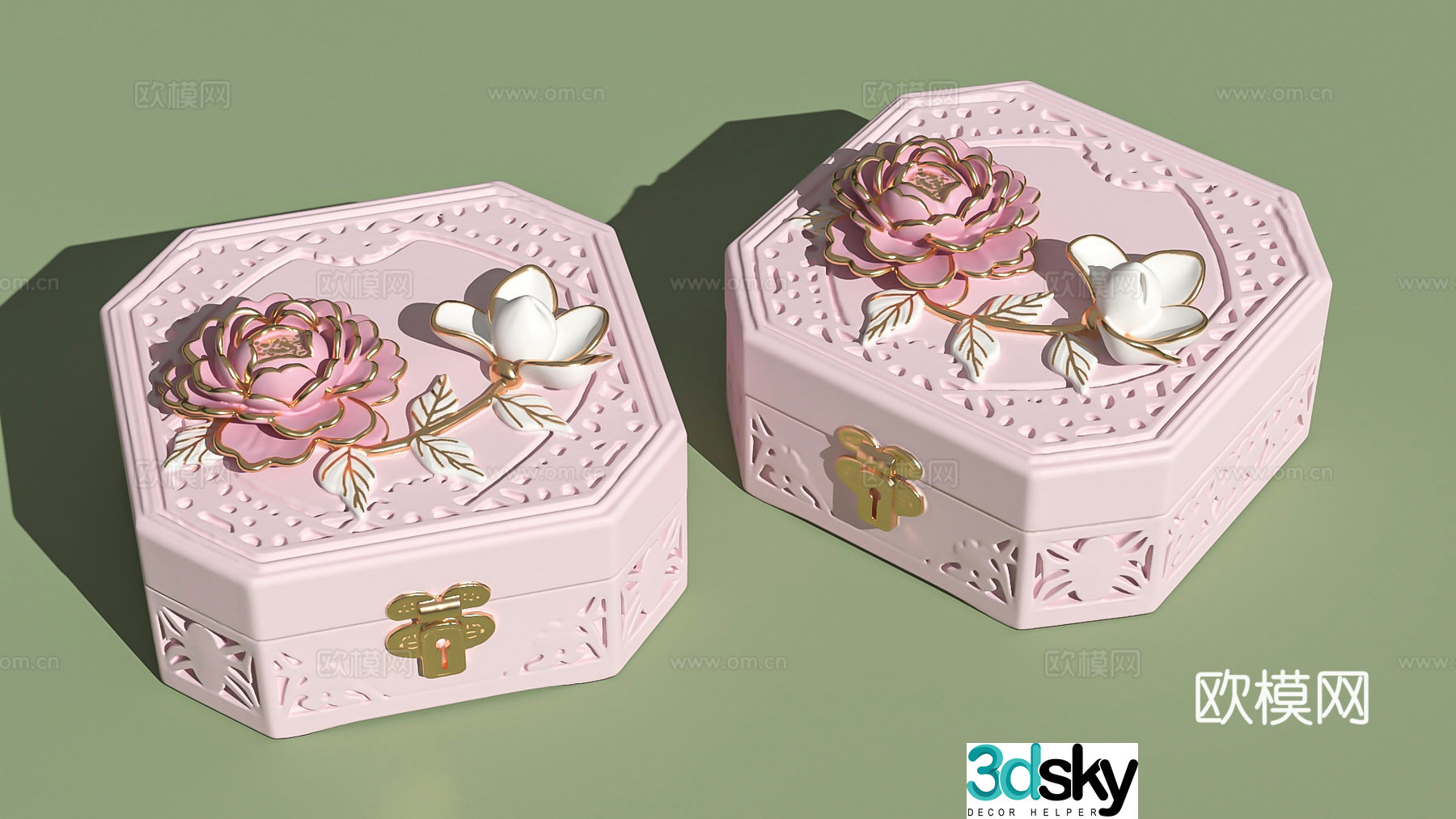 Lotus gift box packaging box Dragon Boat Festival Mid-Autumn Spring Festival gift box wooden box 3D model