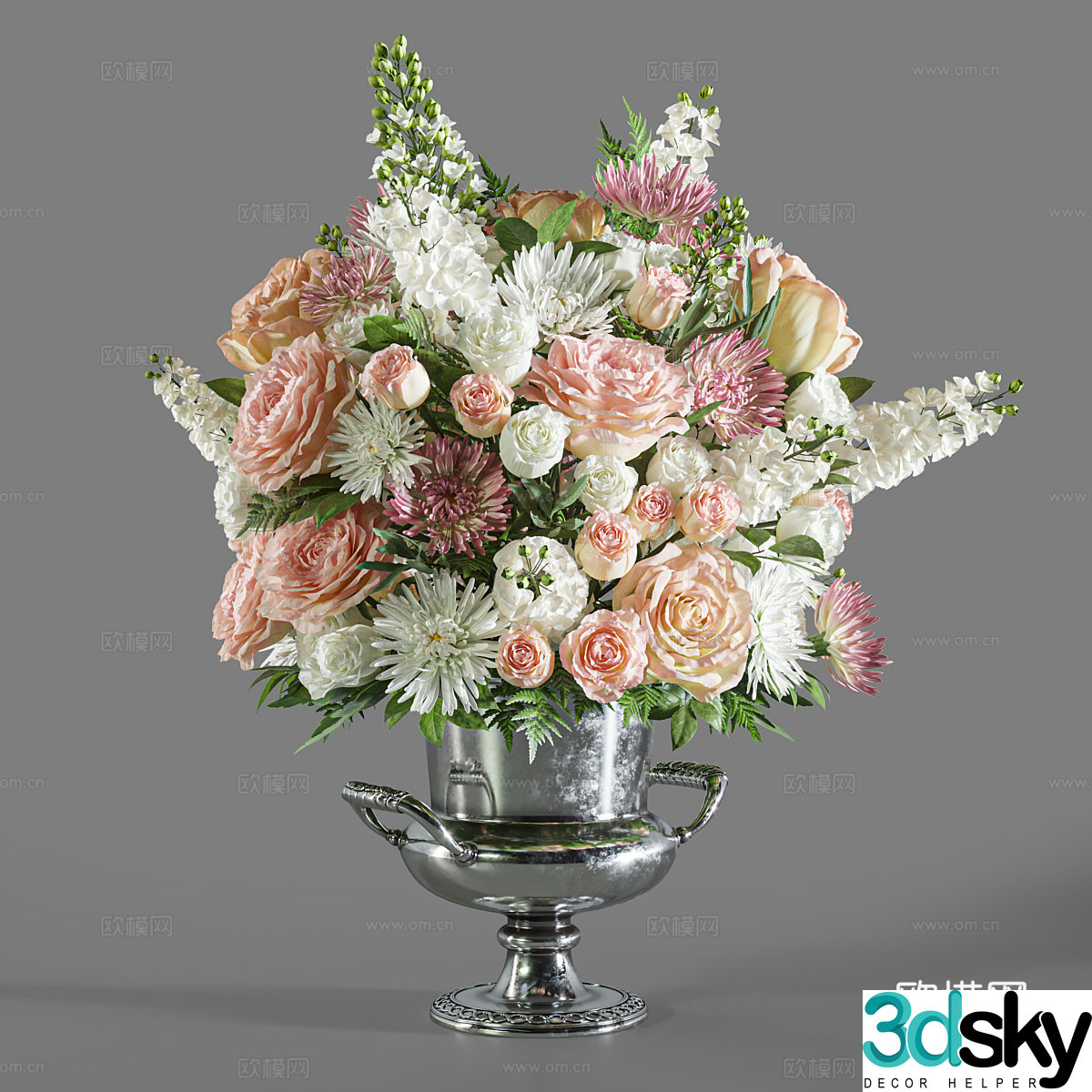 Modern light luxury vase flower art 3D model