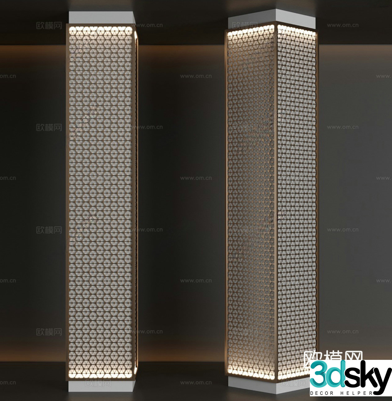 Modeling column Diamond mesh column 3D model