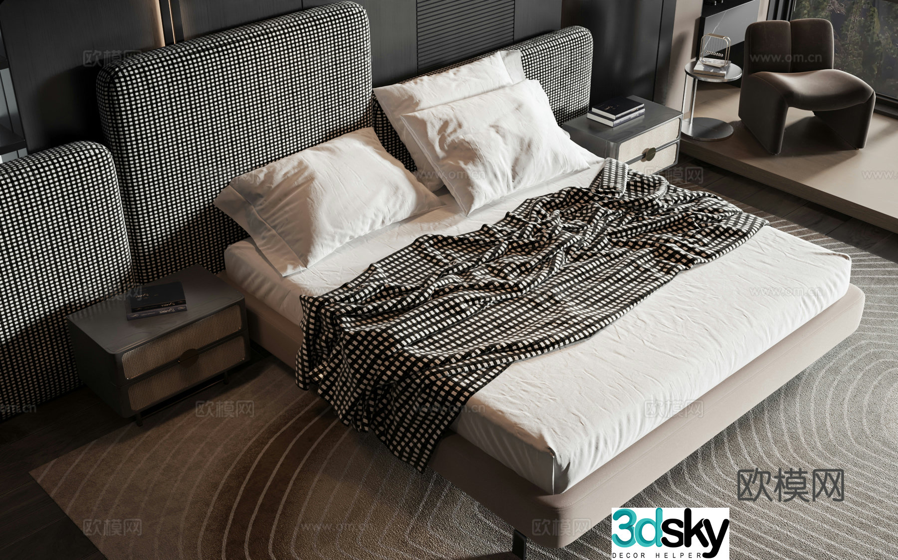 Modern style product bed 3d model