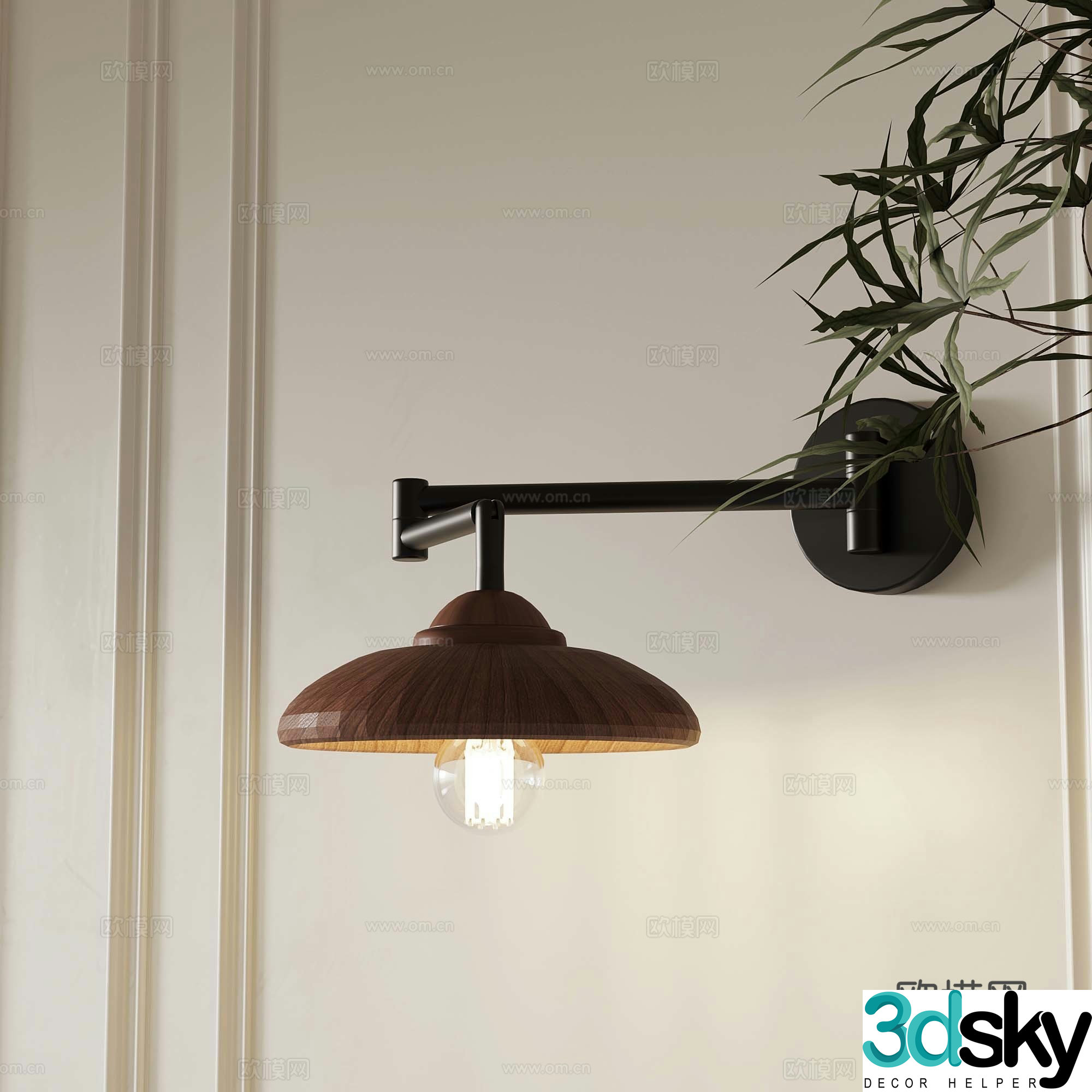 3D model of medieval style wall light