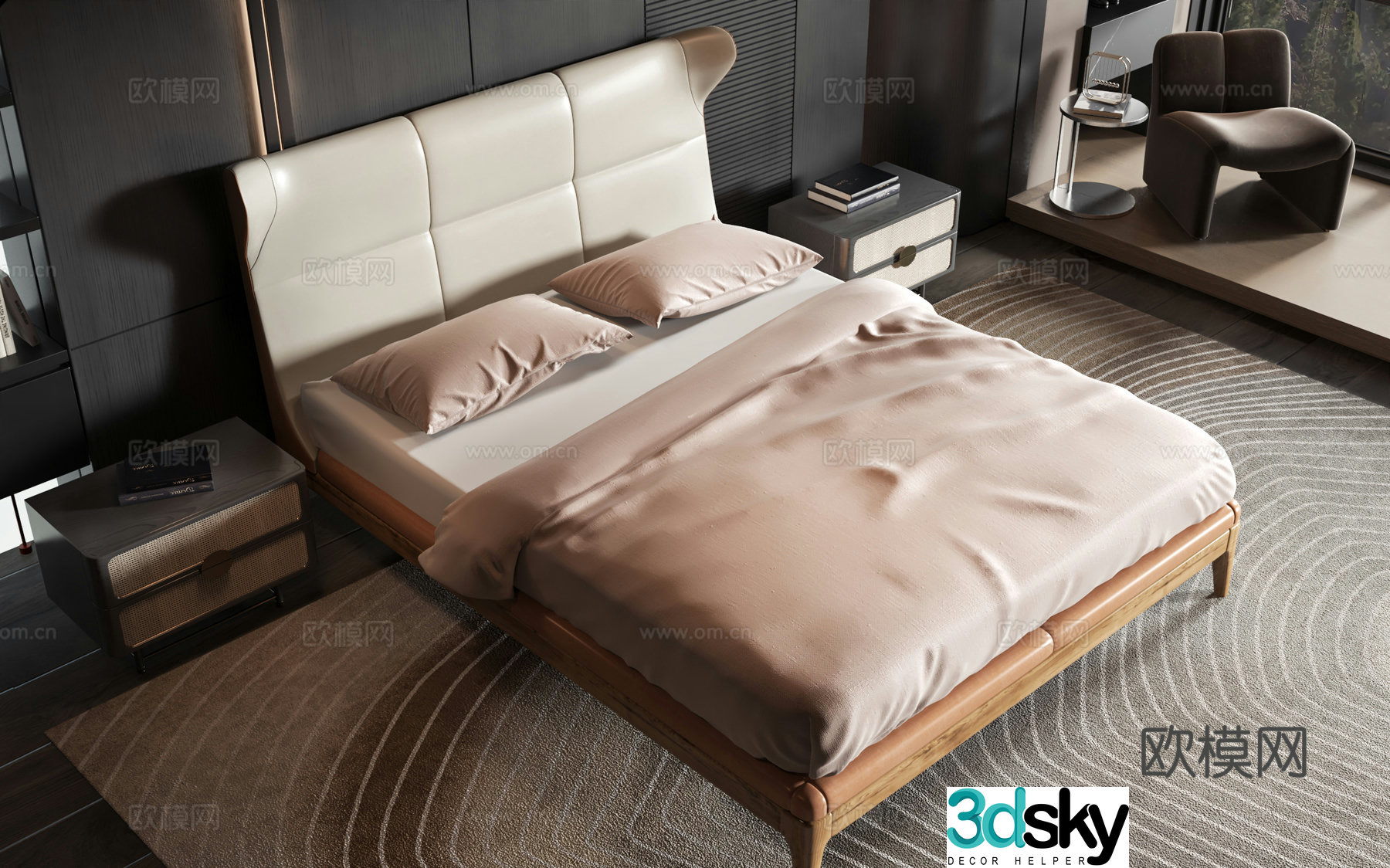 Modern style product bed 3d model