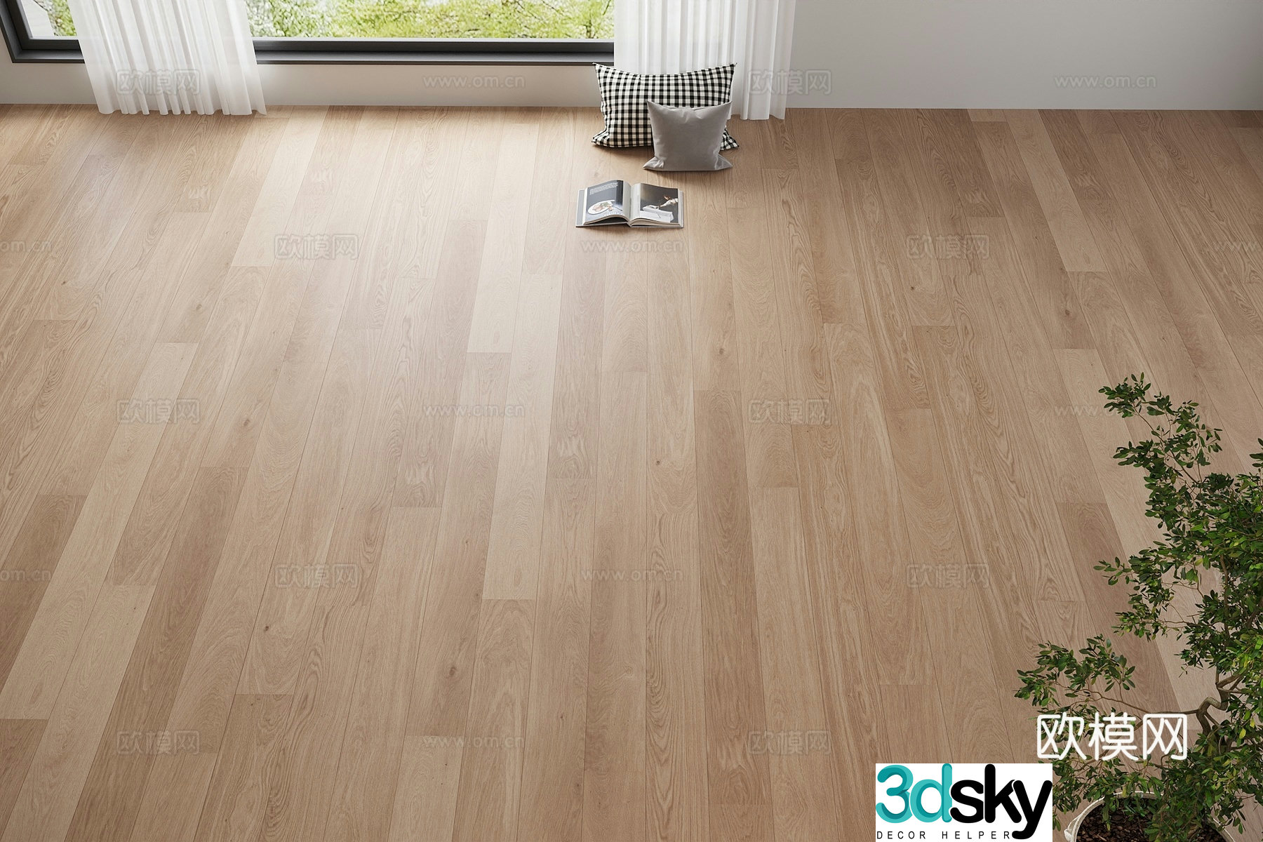 Universal wood flooring 3d model