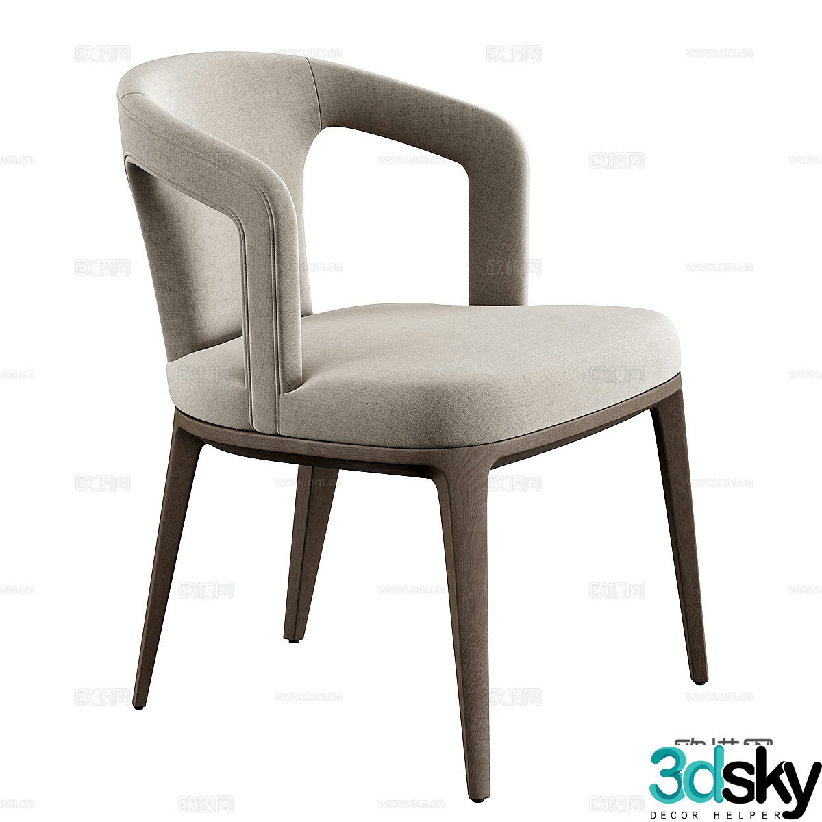 New Chinese style fabric chair 3D model