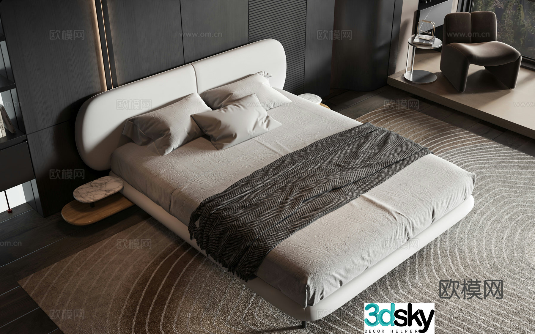 Modern style product bed 3d model