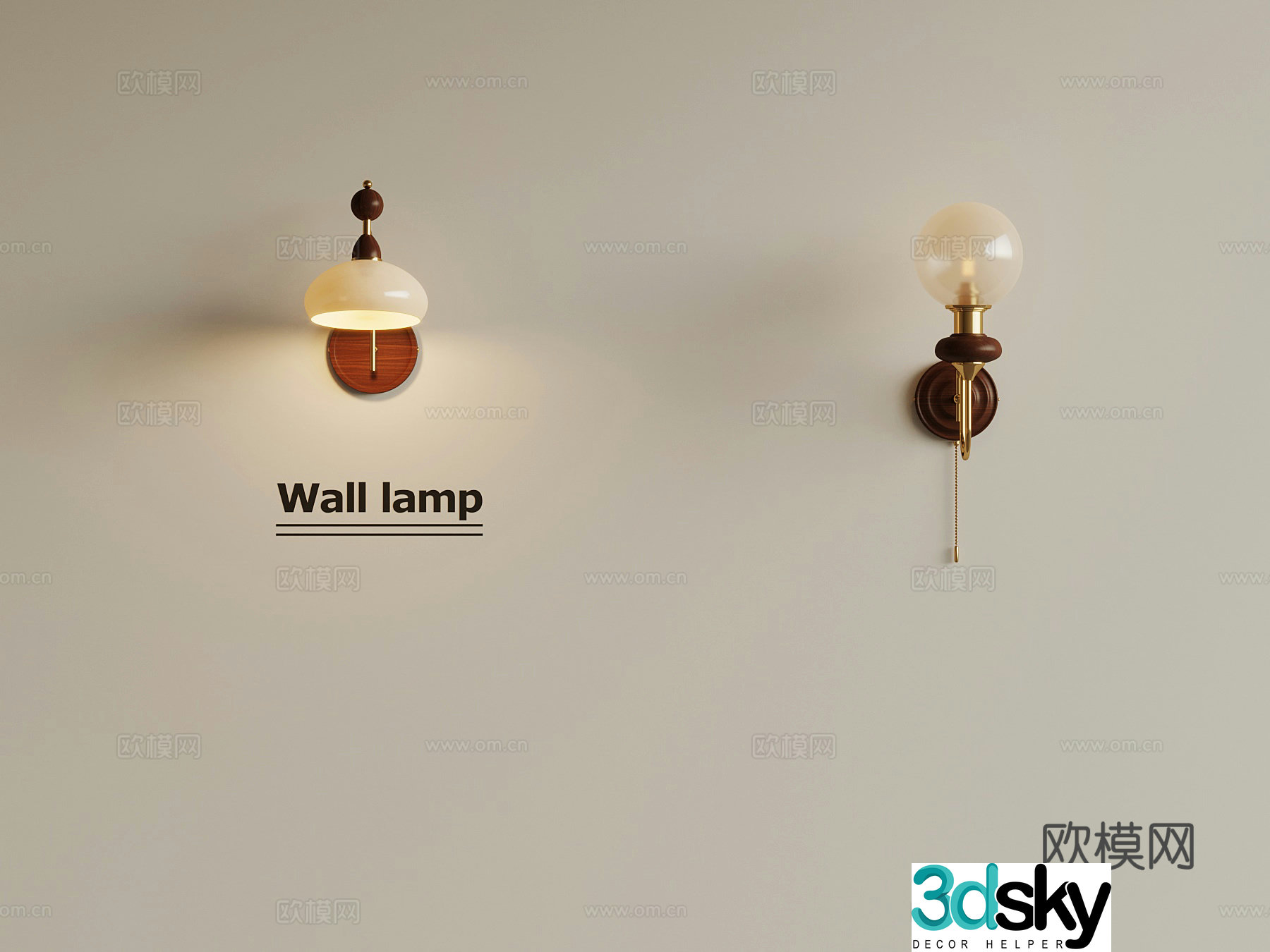 Middle-aged wall lamp 3d model
