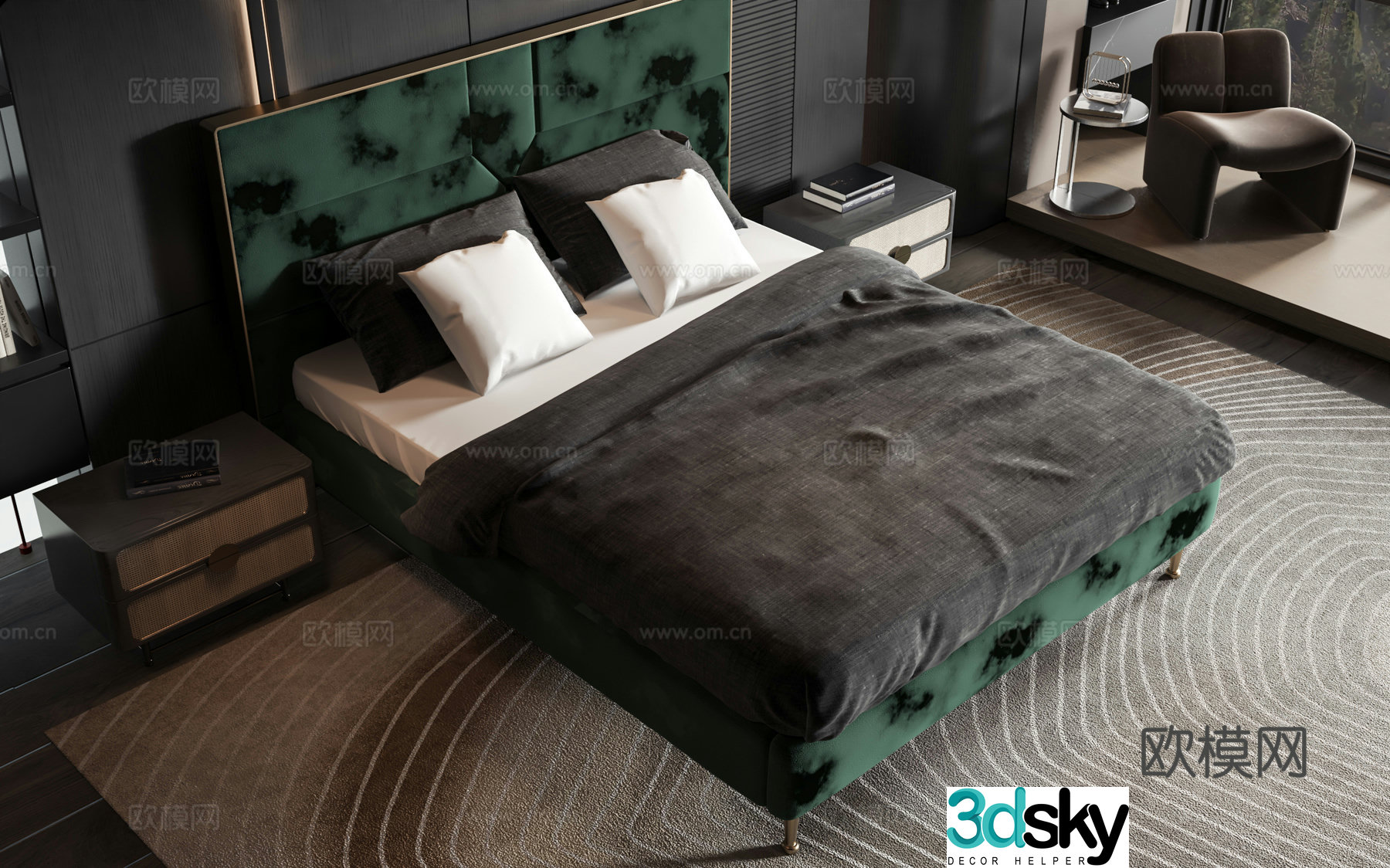 Modern style product bed 3d model