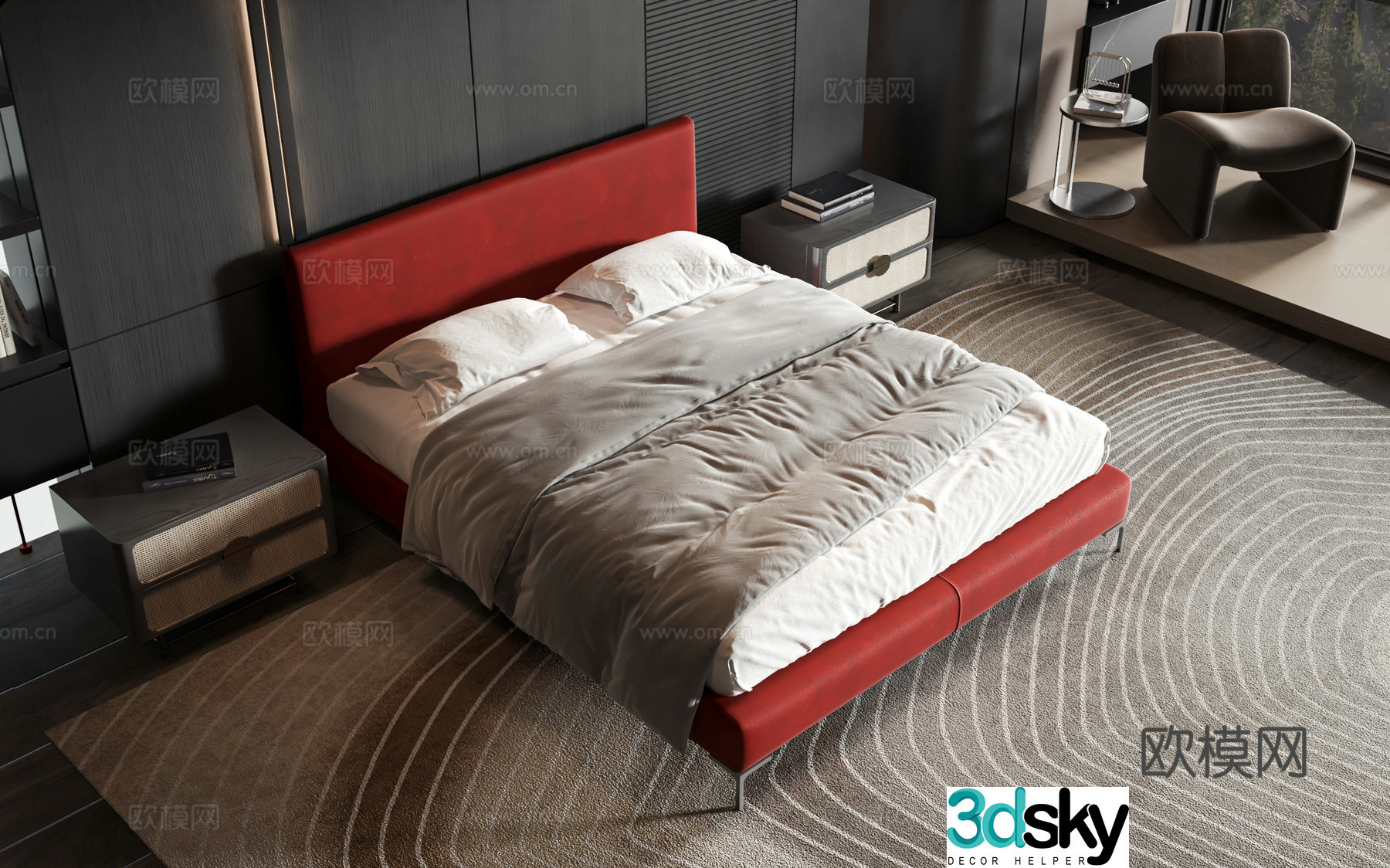 Modern style product bed 3d model