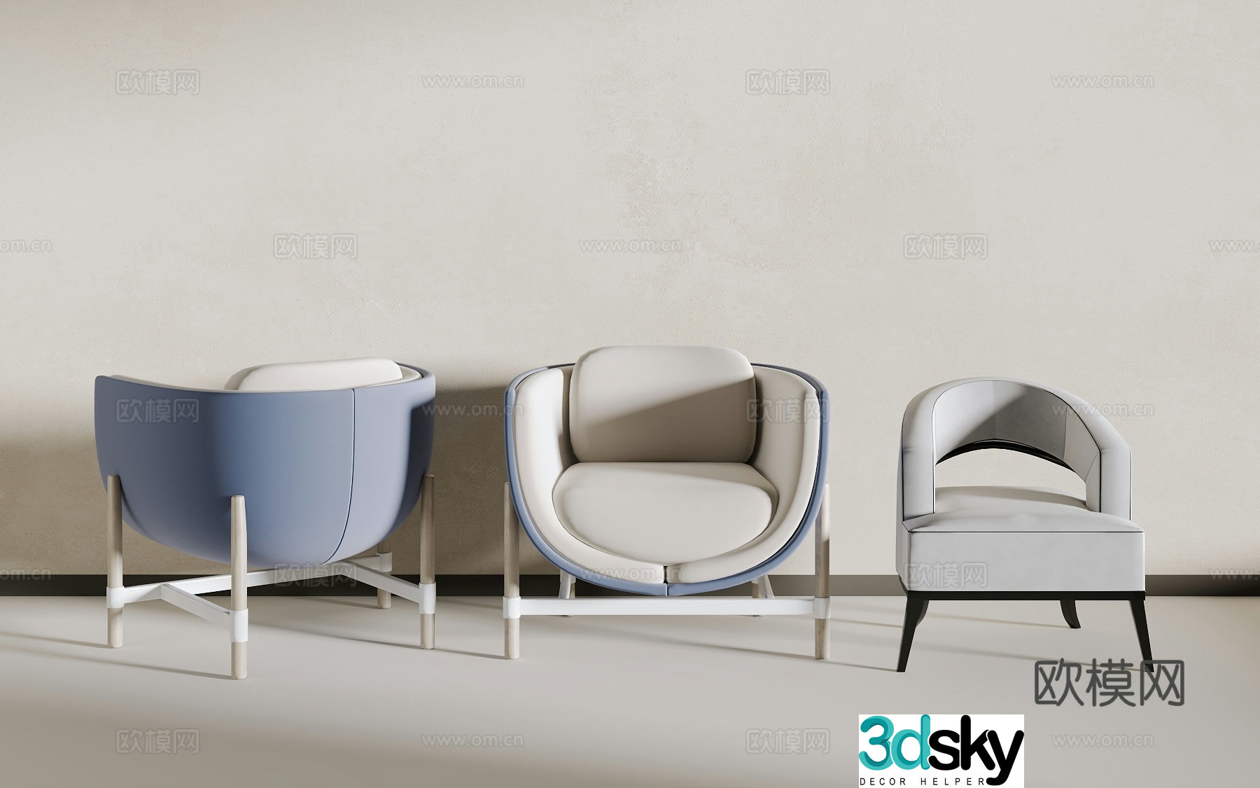 Modern single chair 3d model