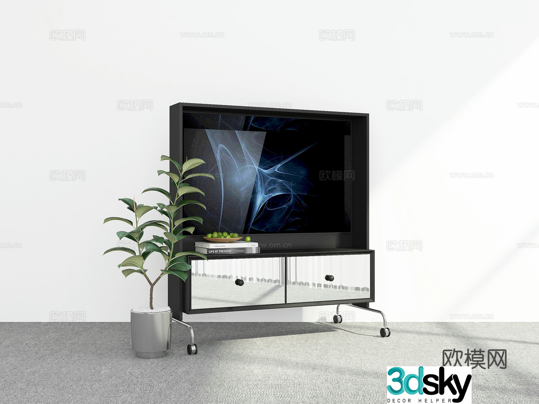 Modern TV stand 3d model