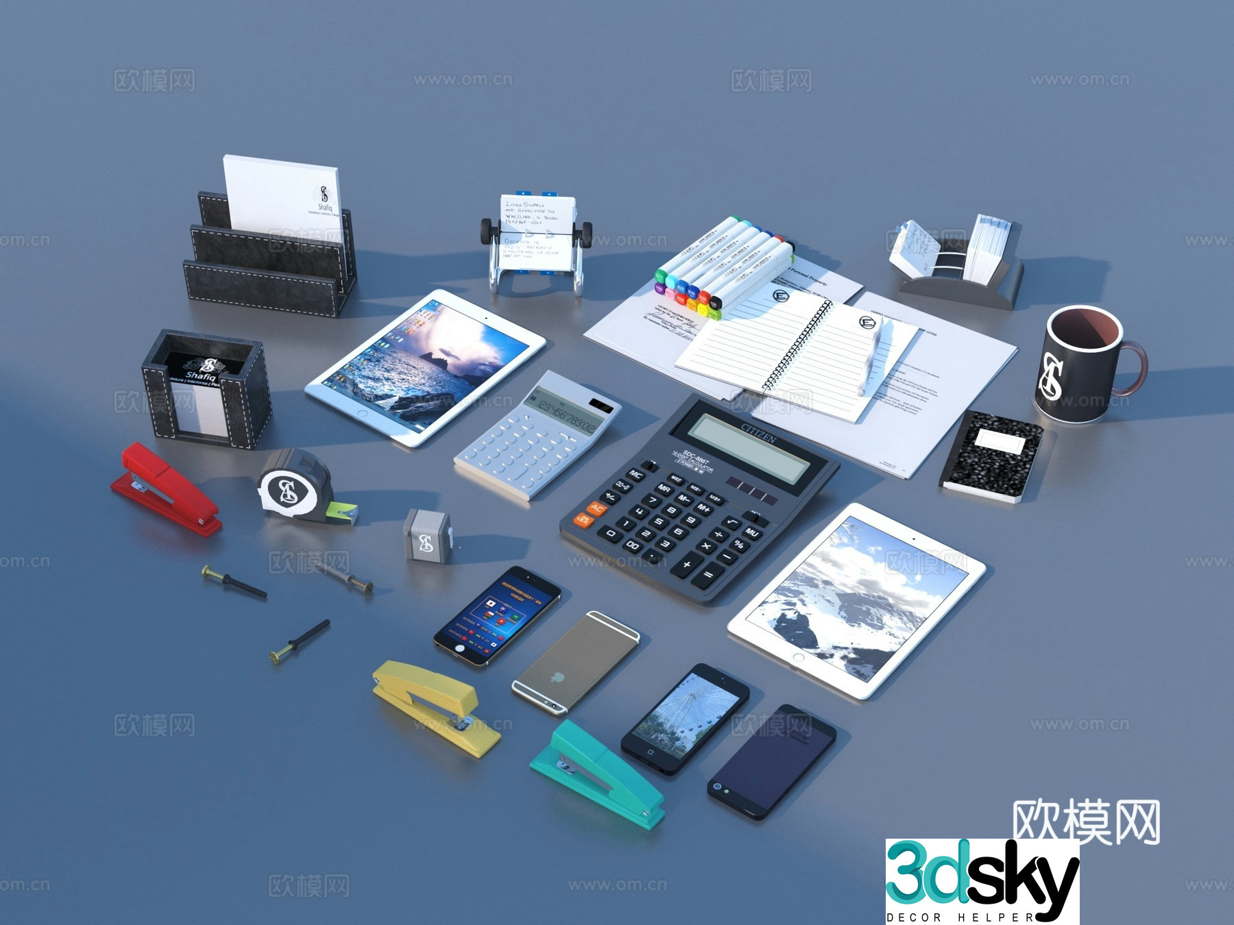 Stationery School supplies Office supplies 3D model