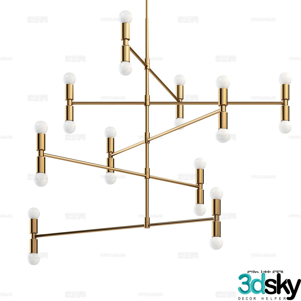 Lambert Italian Chandeliers Light Luxury Chandeliers Metal Chandeliers Glass Chandeliers 3D Model