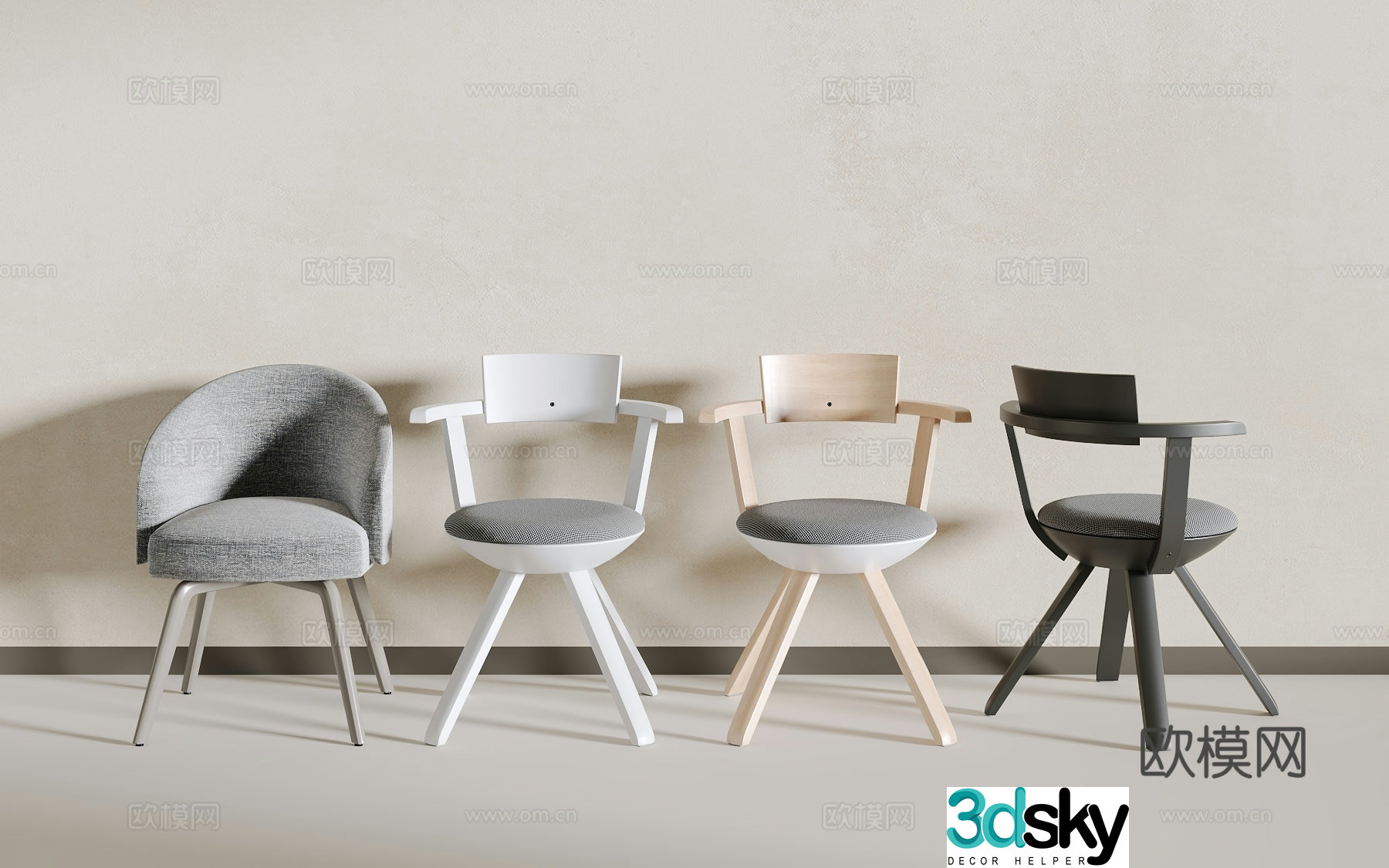 Modern single chair 3d model