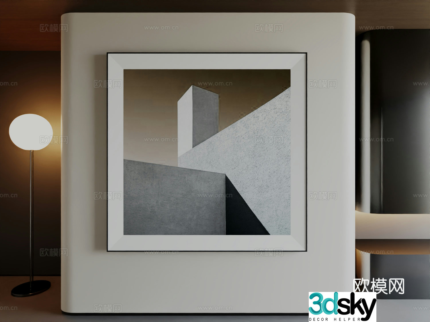 Modern minimalist high-end art exquisite hanging painting 3D model