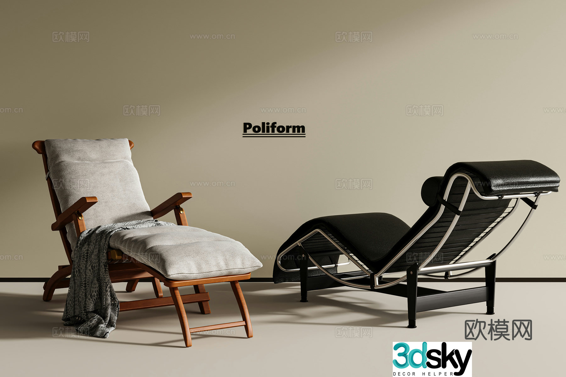Medium retro lounge chair Medium minimalist Bauhaus chair Metal leisure chair Outdoor leisure lounge chair 3d model