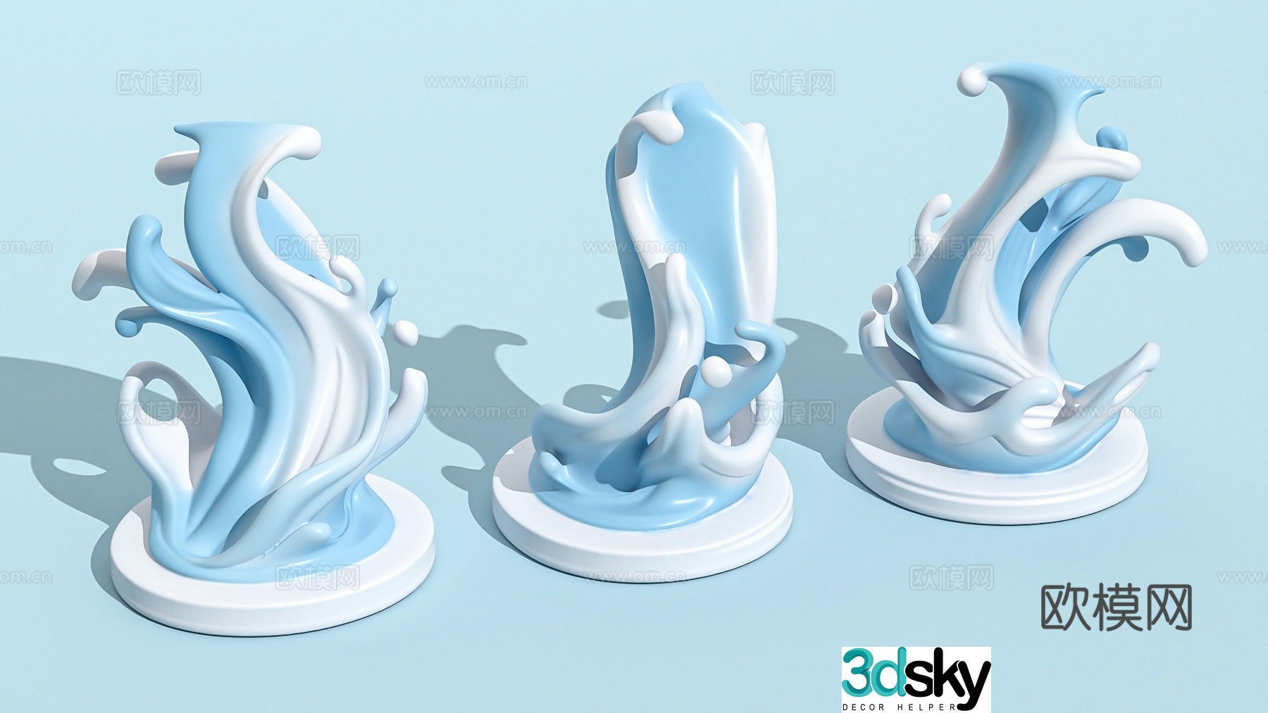 Water Spray Art Installation Ornament Sculpture 3D Model