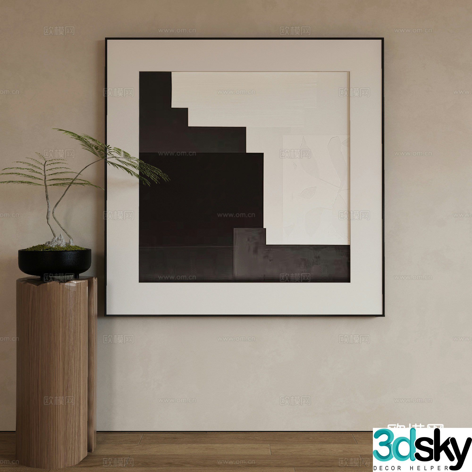 Modern Wasabi Hanging Painting Oil Painting 3D Model