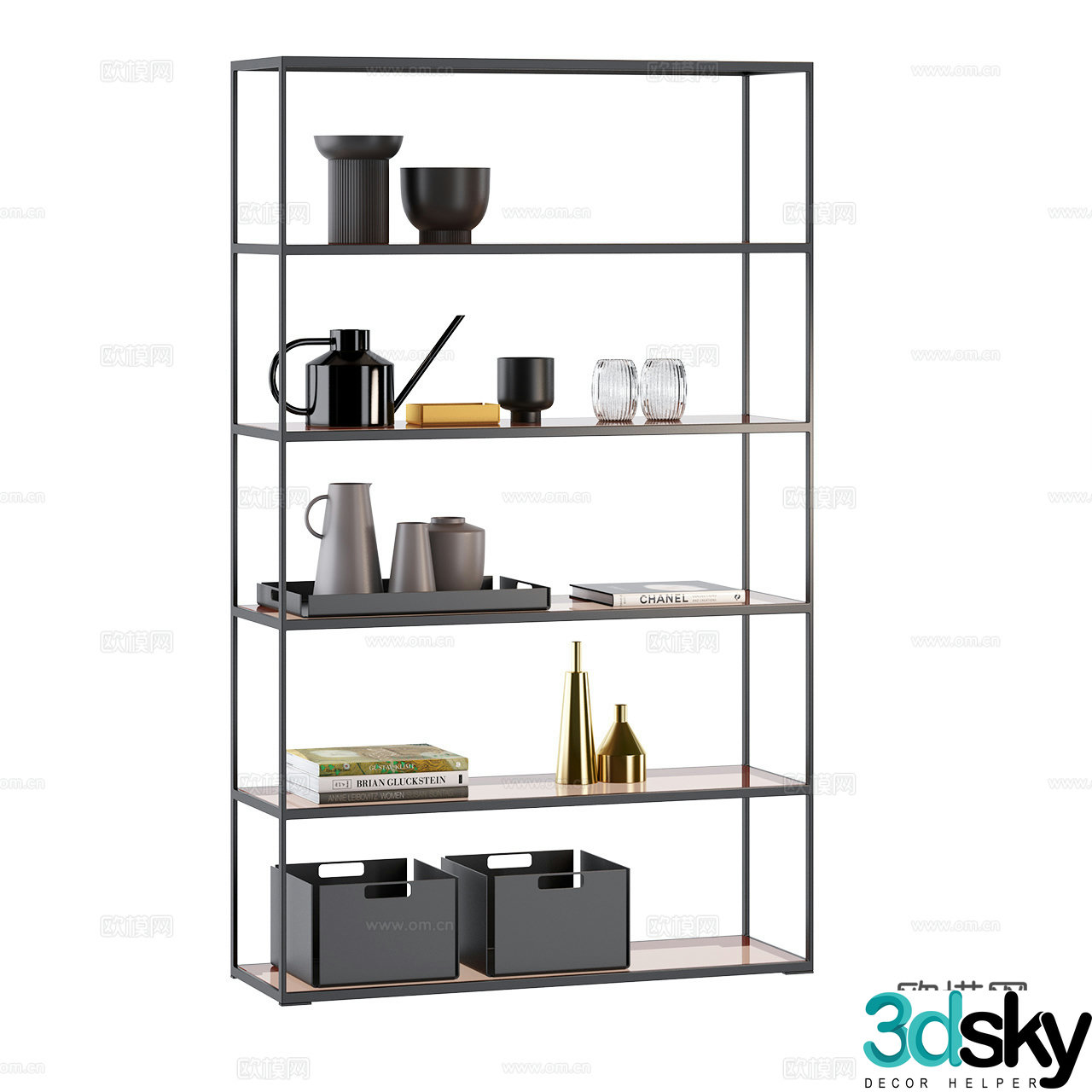Christine Minimalist Bookshelf Storage Shelf Display Shelf Decorative Shelf Shelf 3D Model
