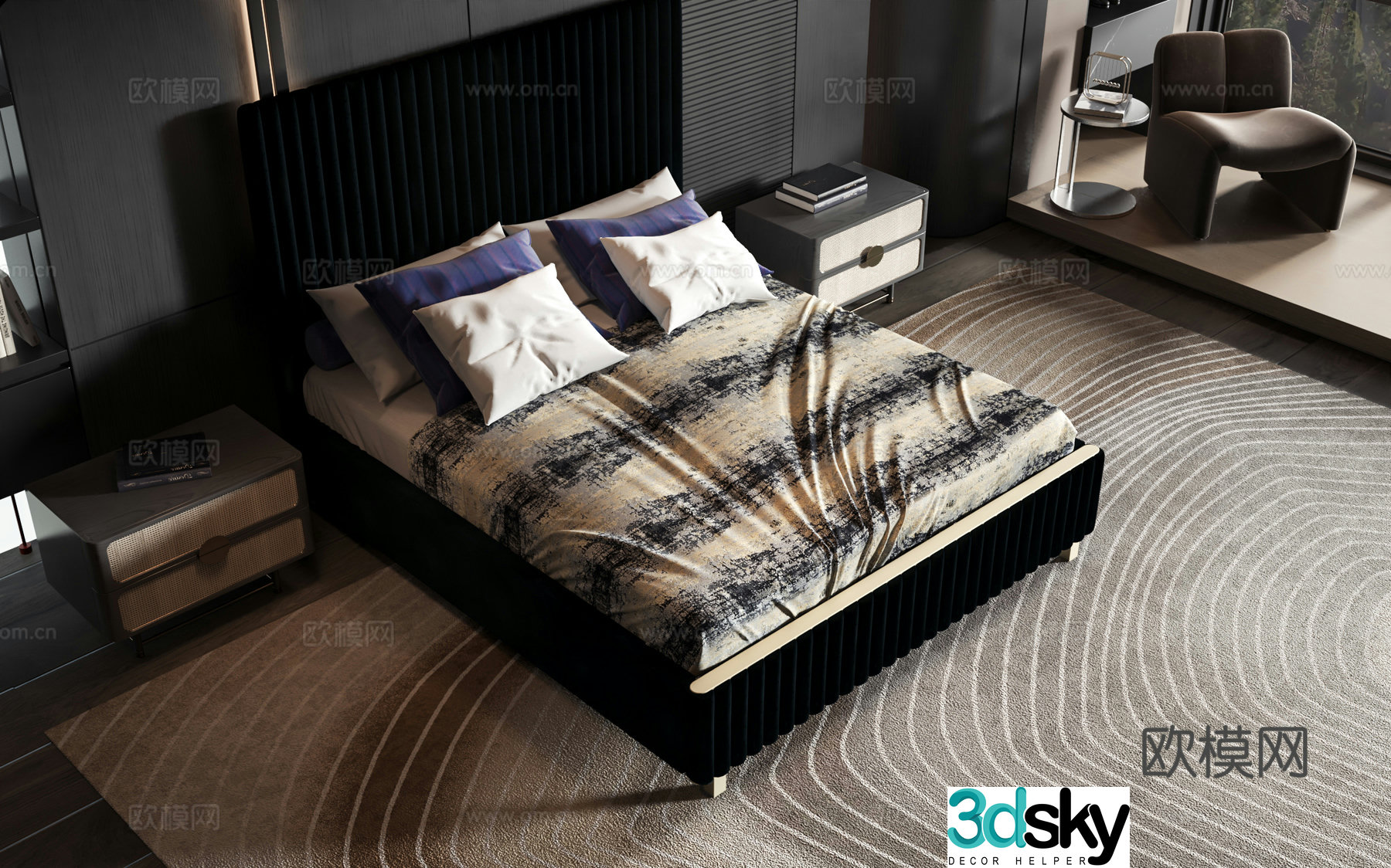 Modern style product bed 3d model