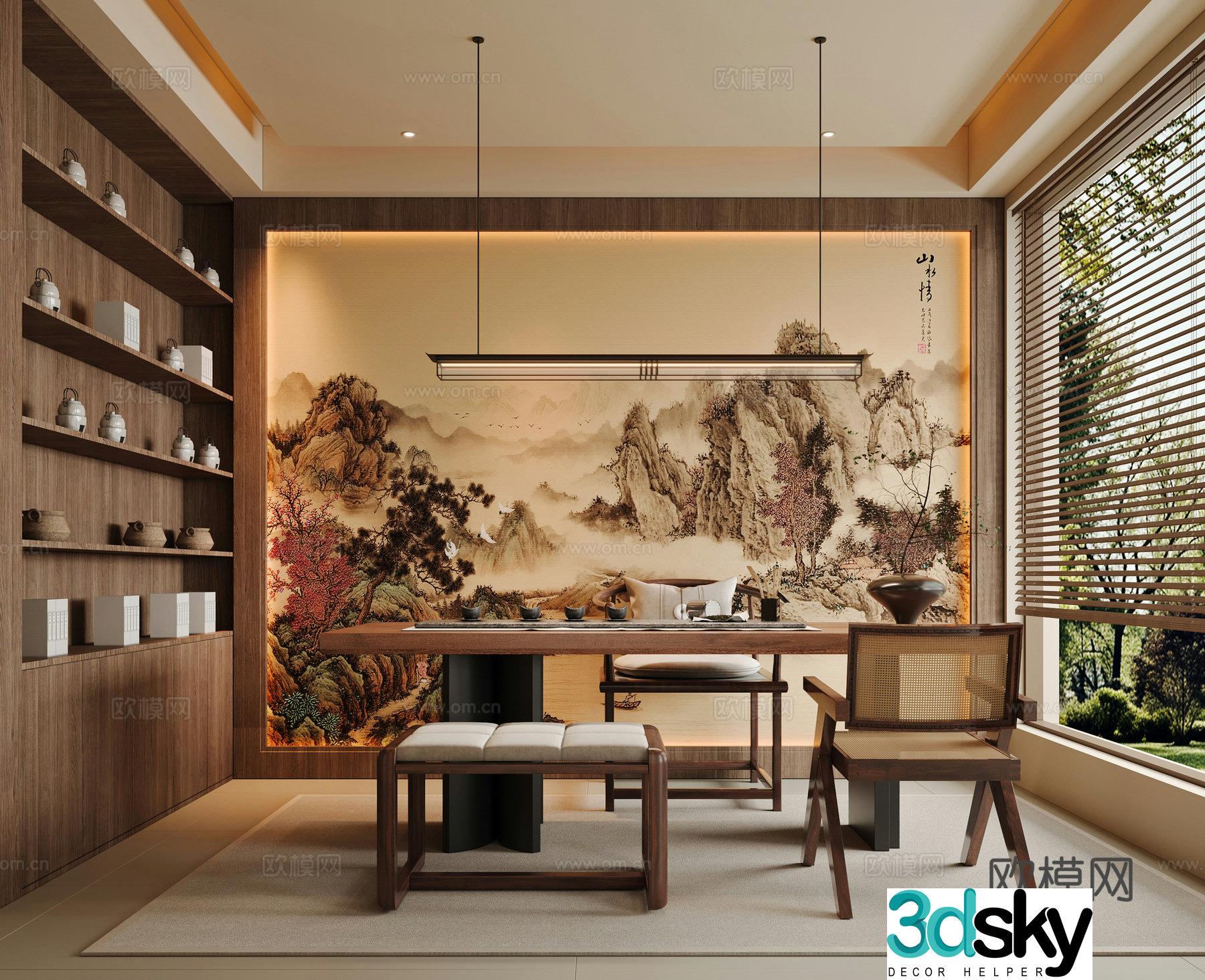 New Chinese tea room 3D model