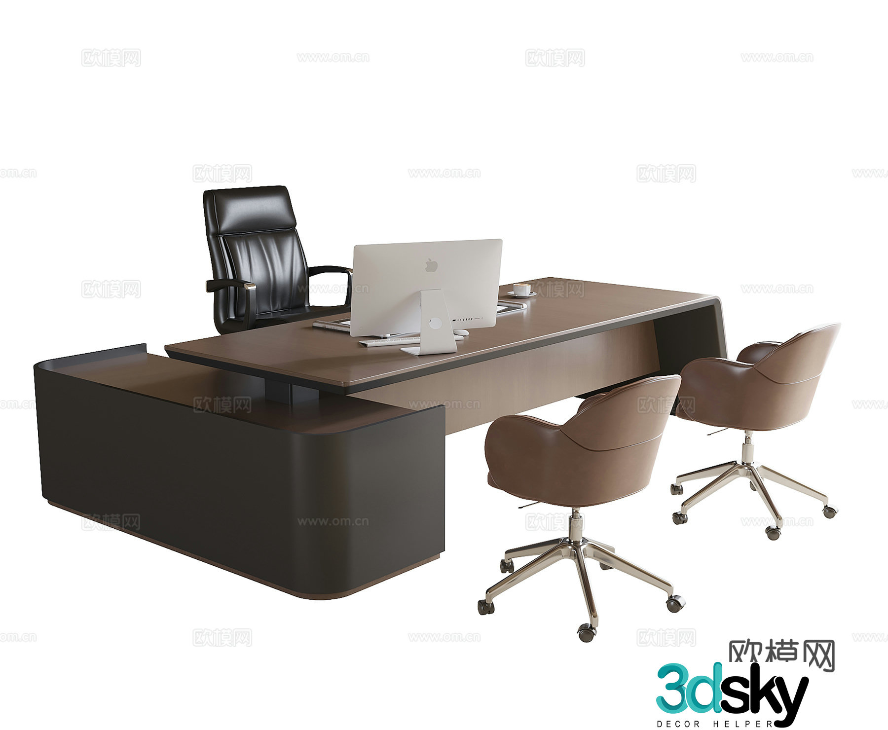 Modern boss office desk chair office chair table desk chair 3d model