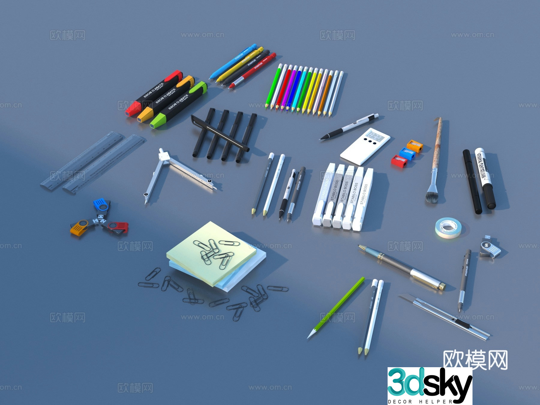 Pen Pencil Automatic Pencil Stationery School Supplies 3D Model