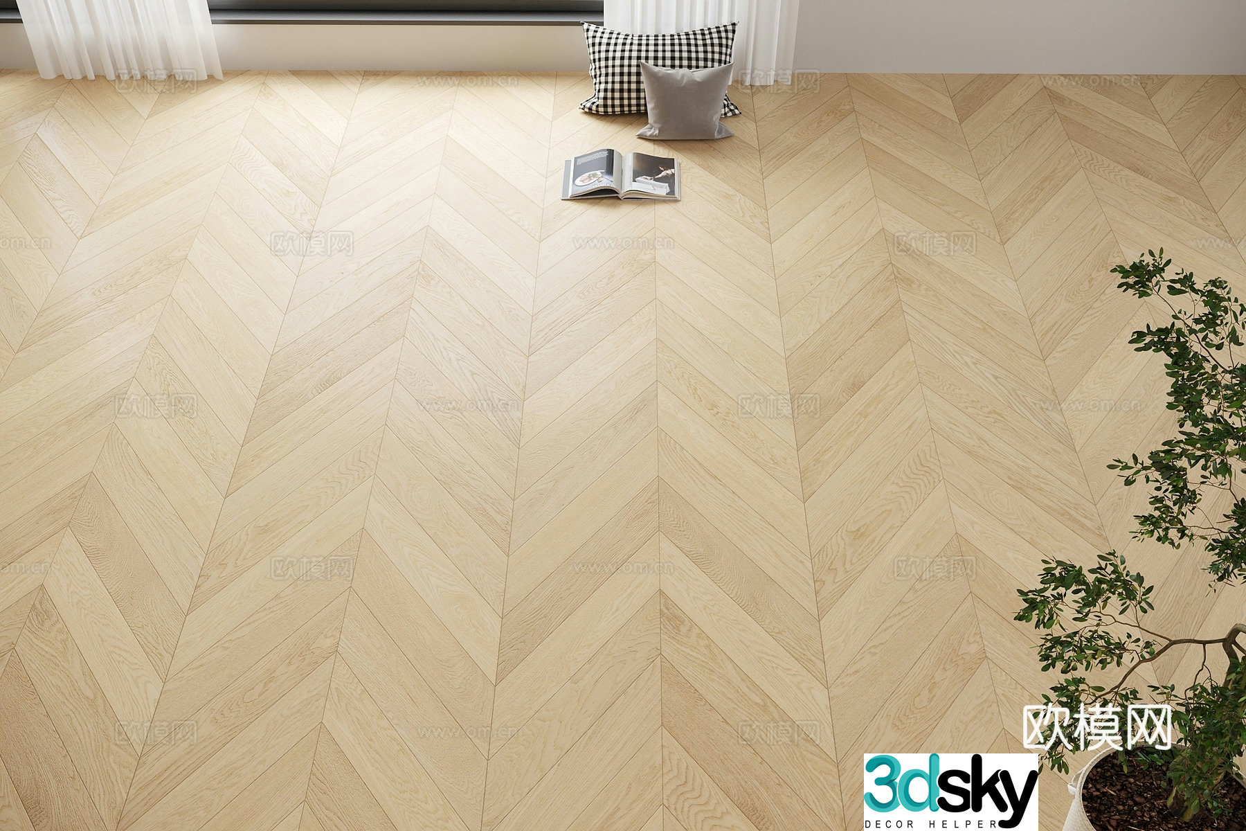 Universal wood flooring 3d model