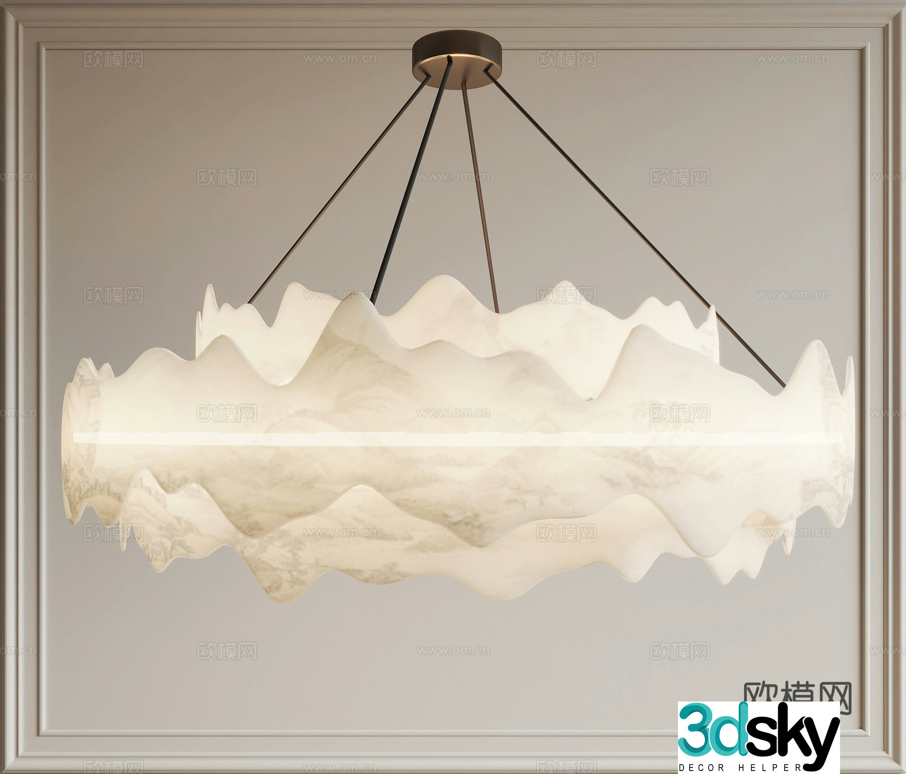 New Chinese chandelier 3D model