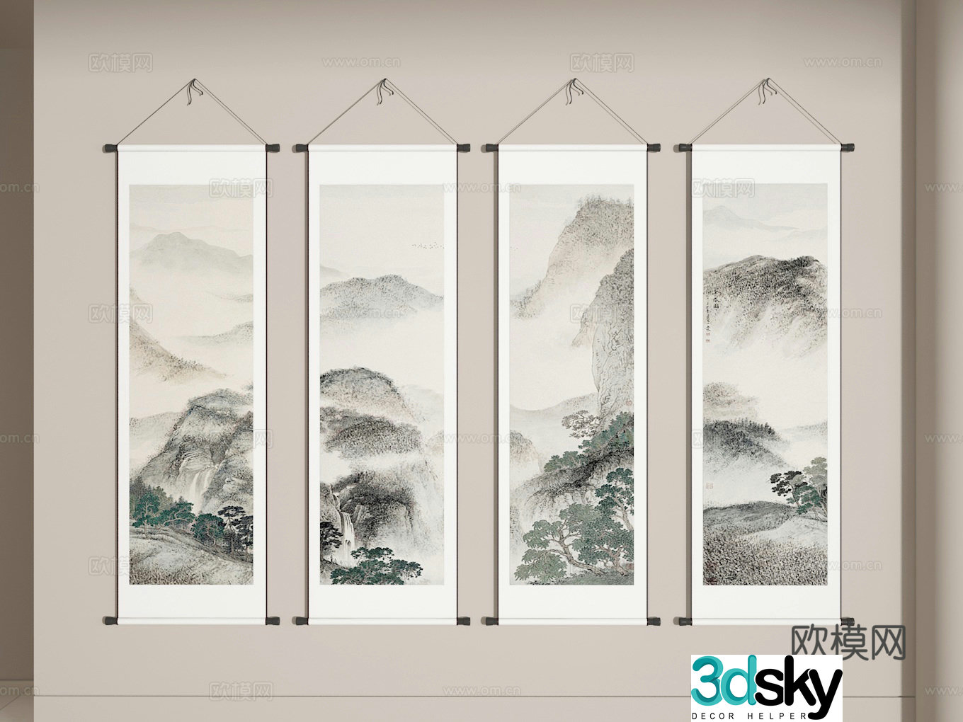 Landscape painting 3d model