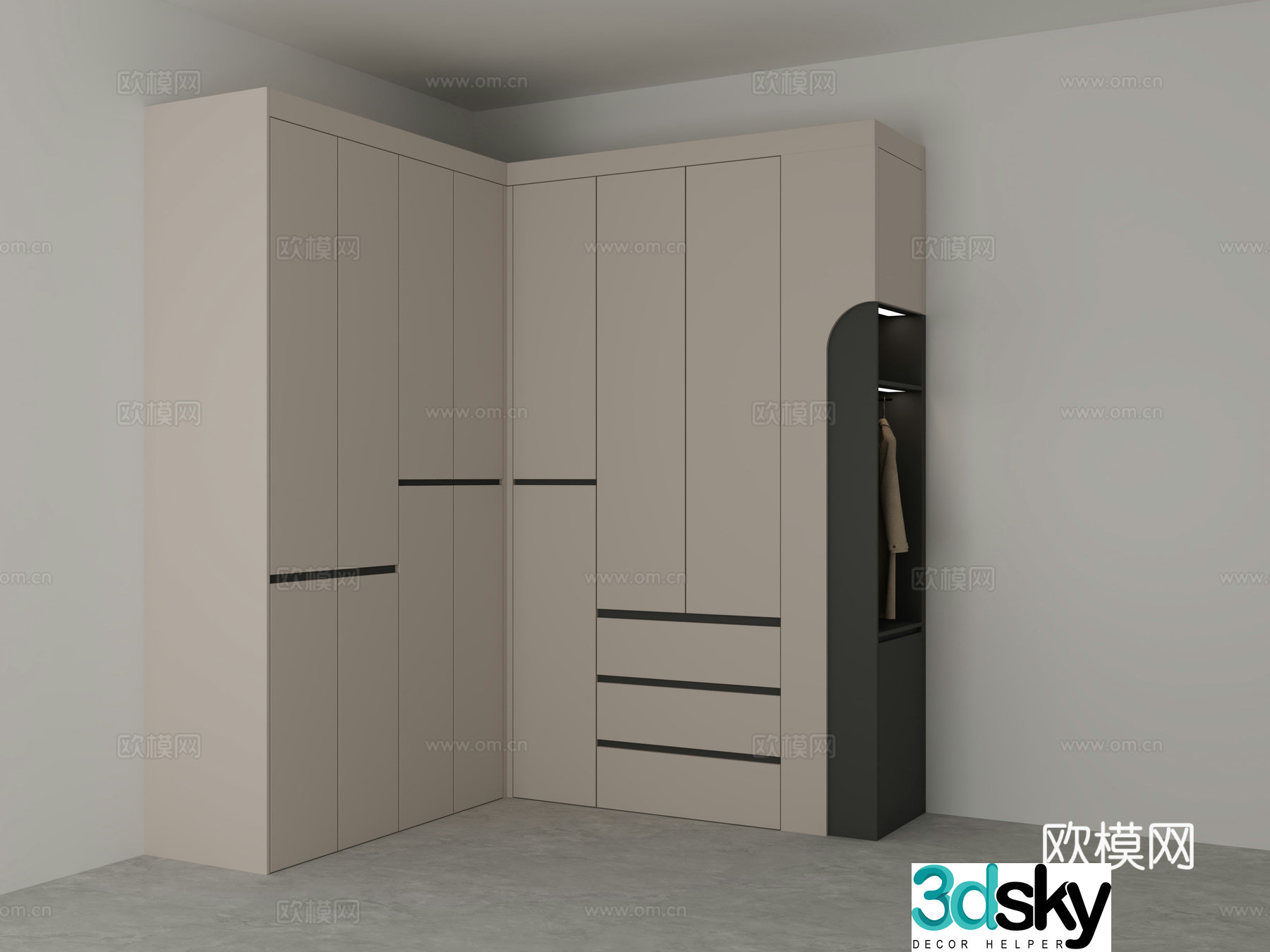 Corner wardrobe 3d model