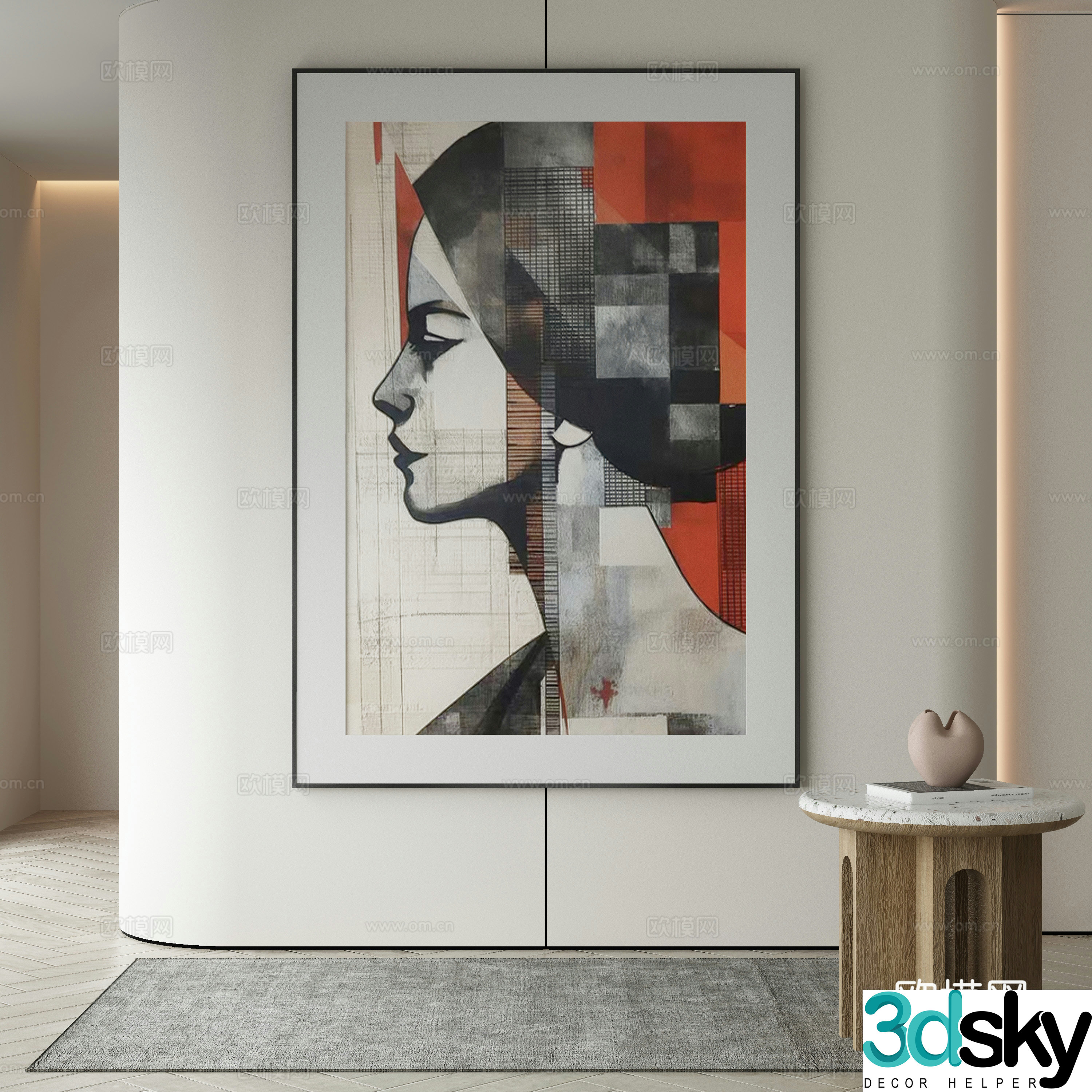 Modern Wasabi Hanging Painting Oil Painting 3D Model