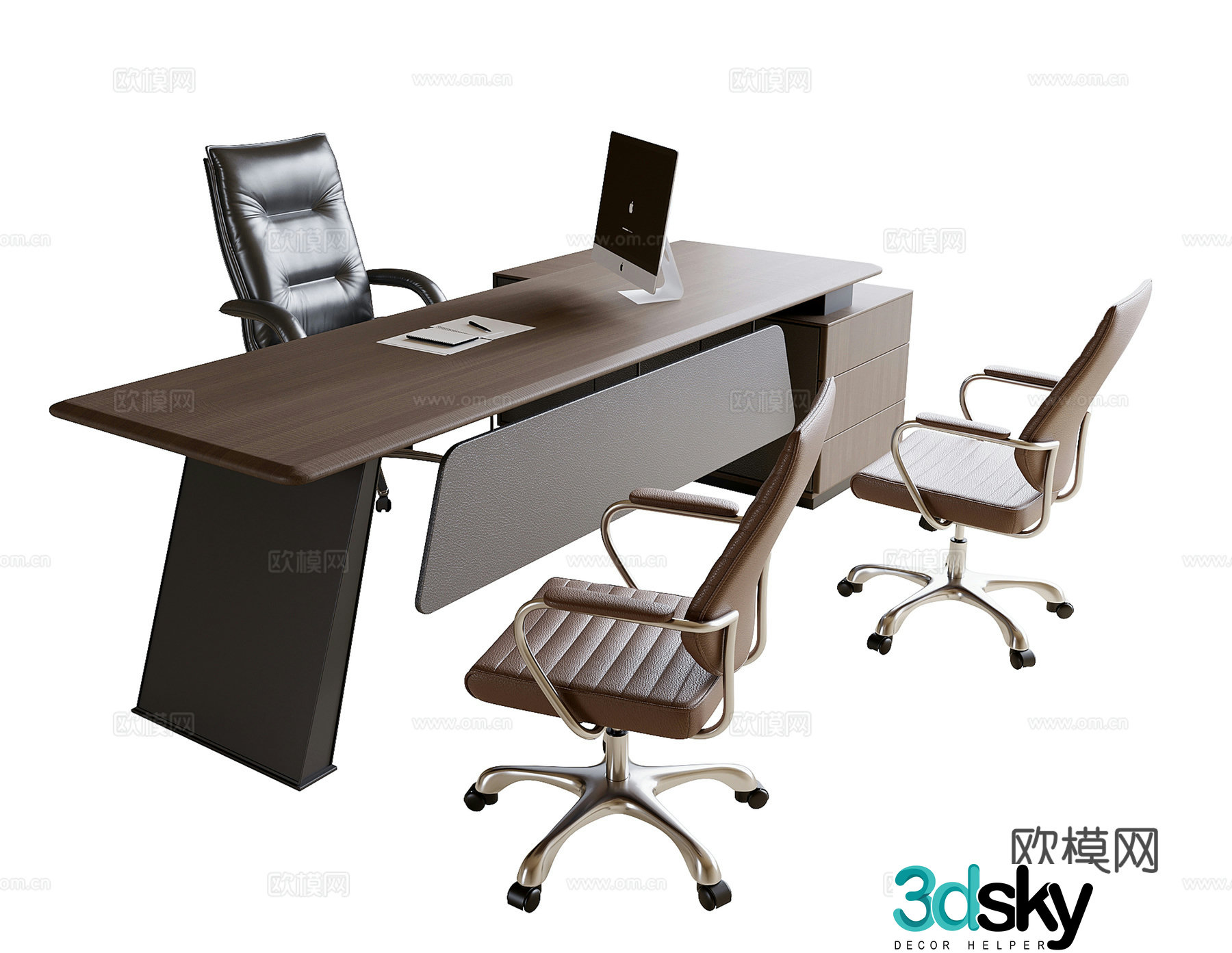 Modern boss office desk chair office chair table desk chair 3d model