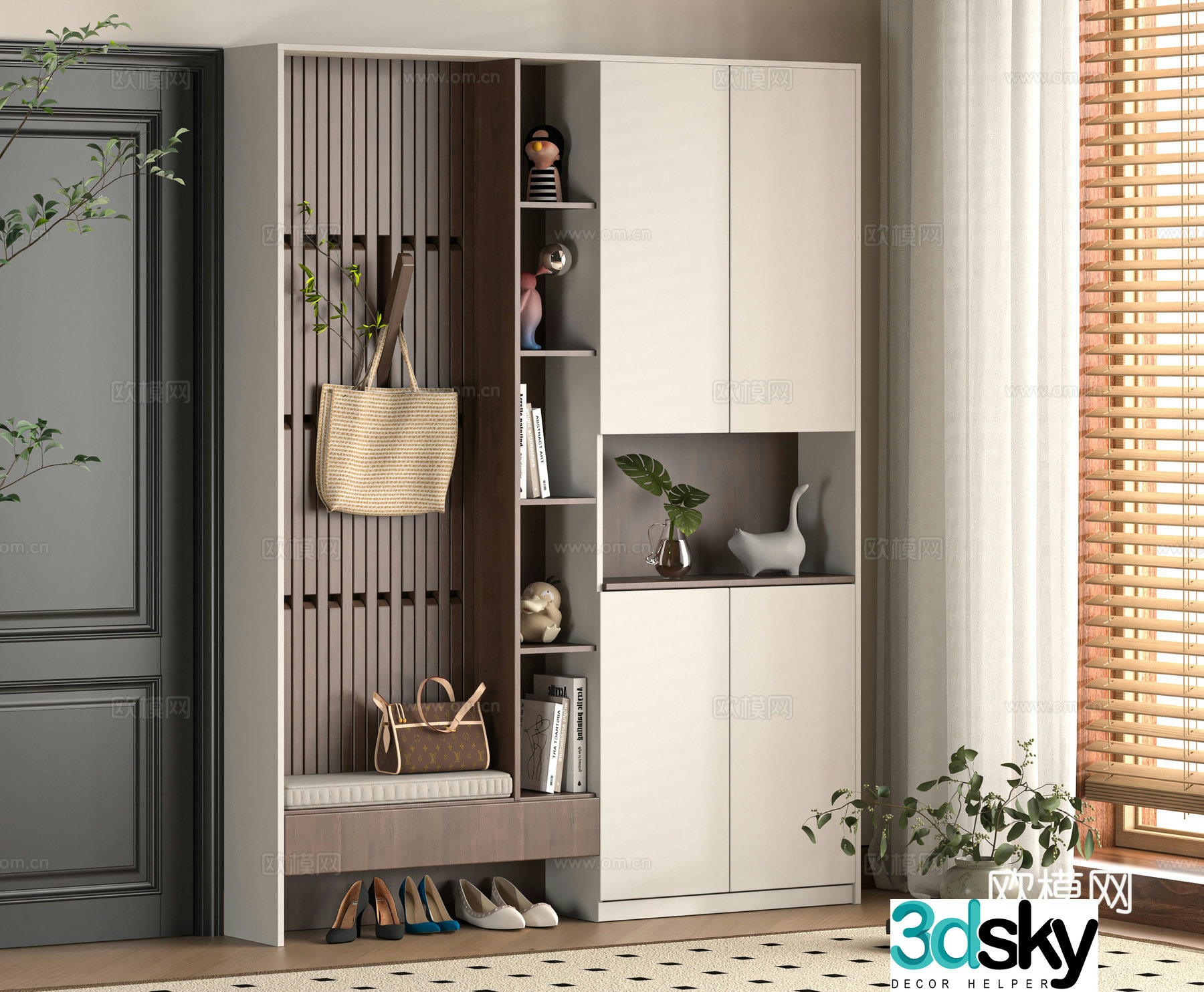 Modern shoe cabinet 3d model